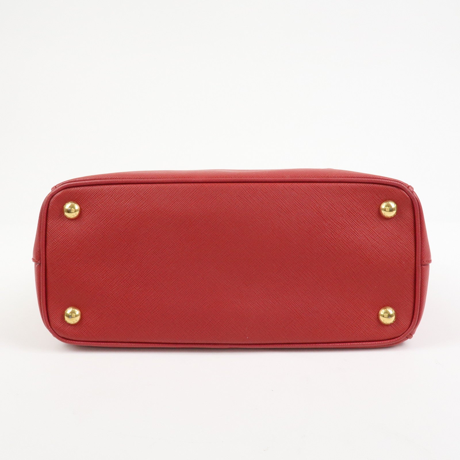 PRADA Triangle Logo Saffiano Leather Galleria 2WAY Bag Red BN1874