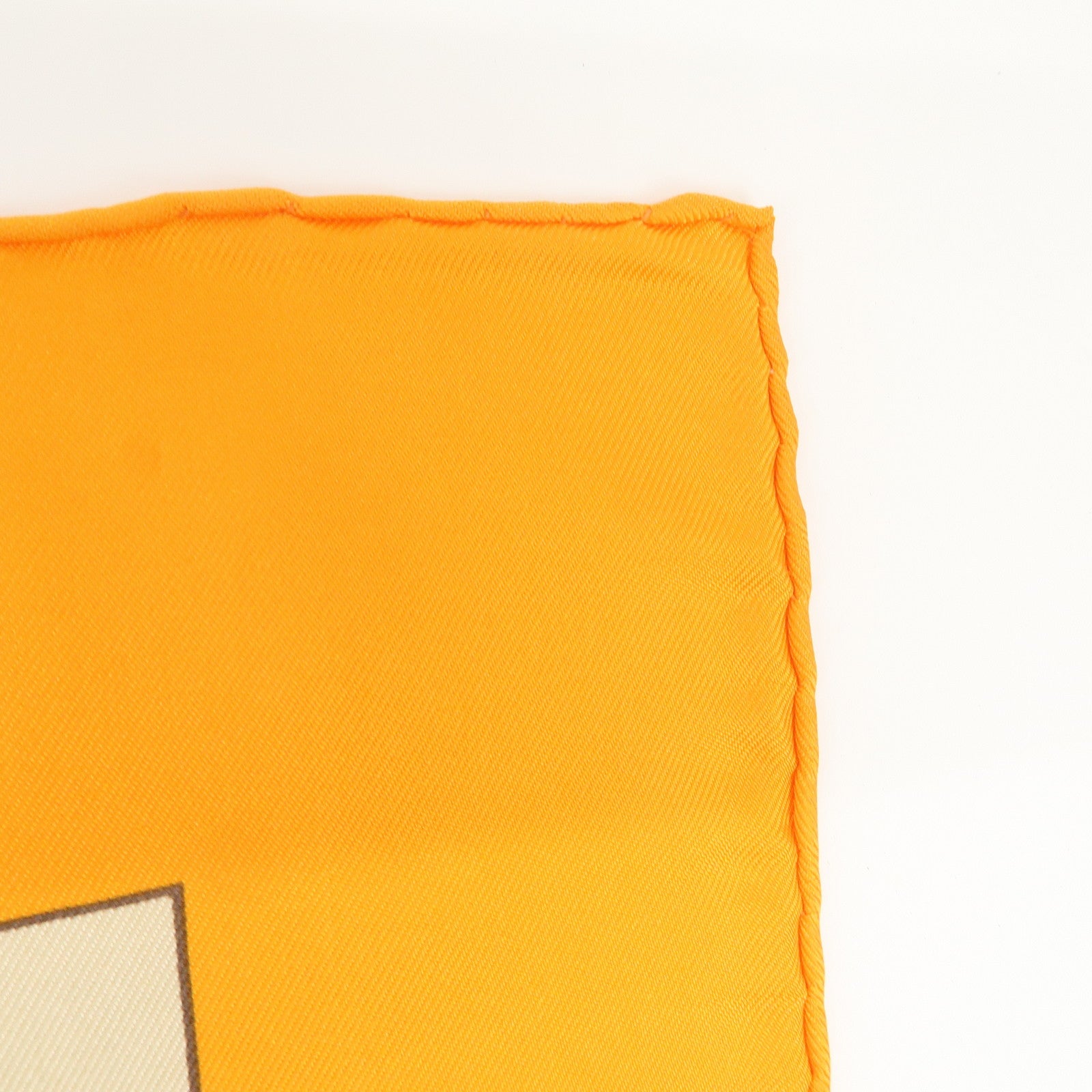 HERMES Carre 90 Silk 100% DES PLAGES NORMANDES2 Scarf Orange