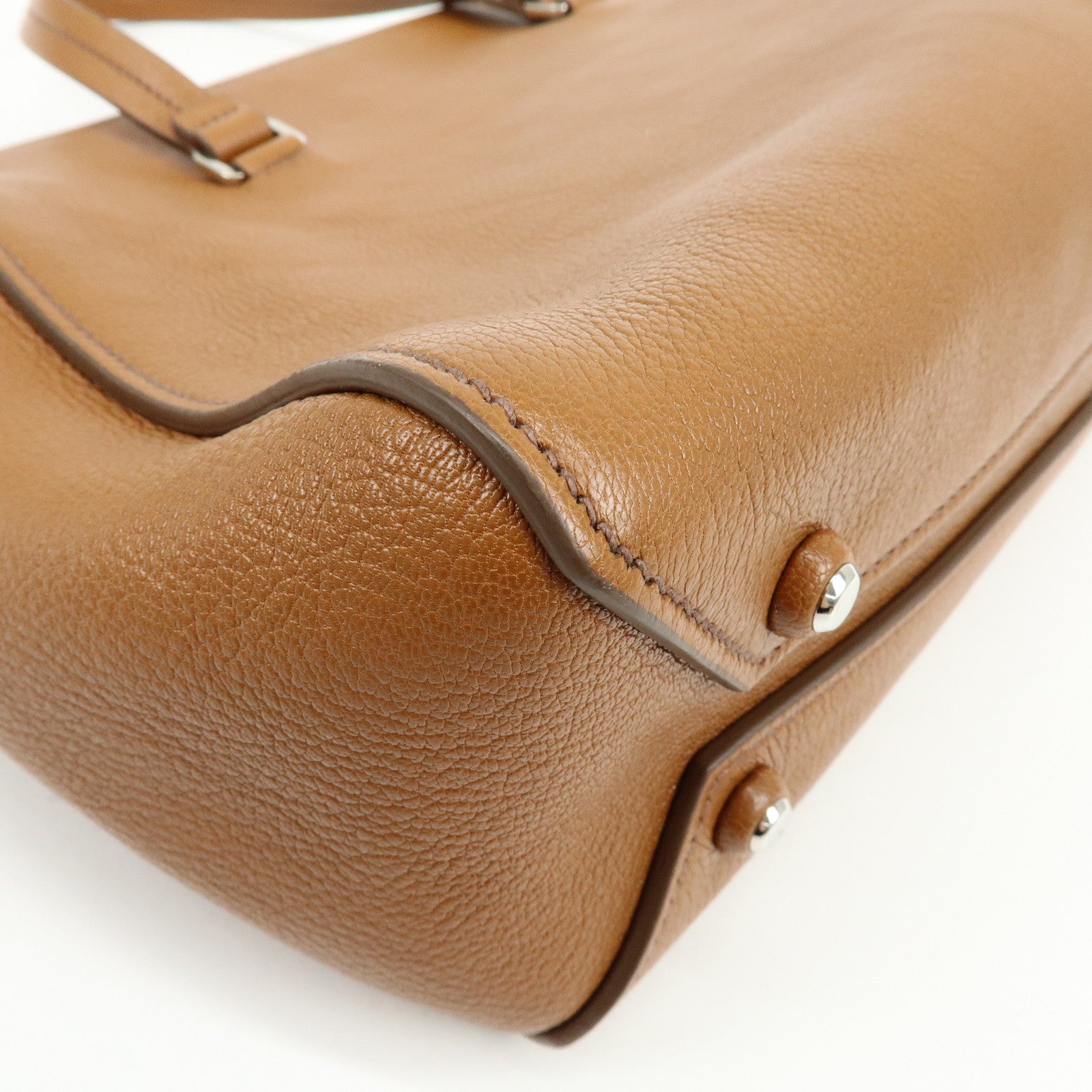 MIU MIU Madras Leather 2Way Bag Hand Bag Shoulder Bag Brown 5BB004