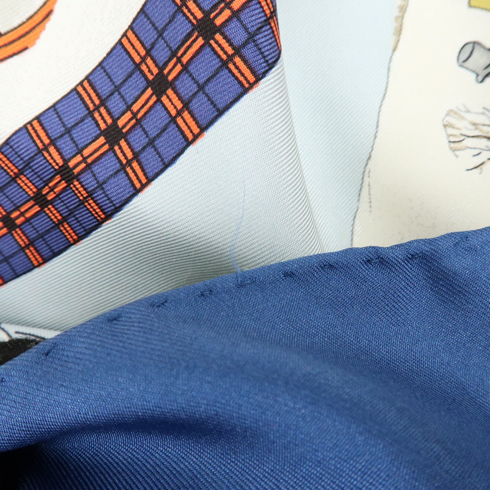 HERMES Carre 90 Silk 100% L'HIVER EN POSTE Scarf Navy Brown