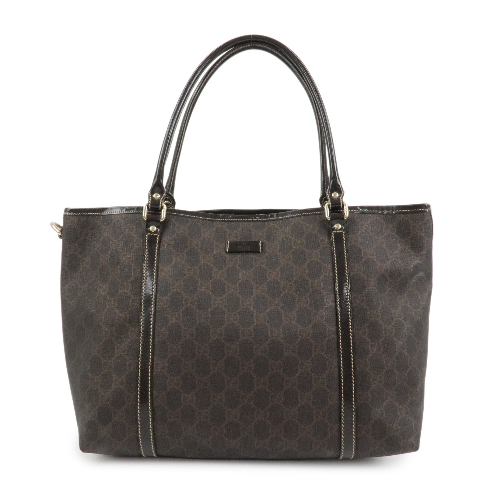 GUCCI GG Supreme Tote Bag Shoulder Bag Dark Brown 197953