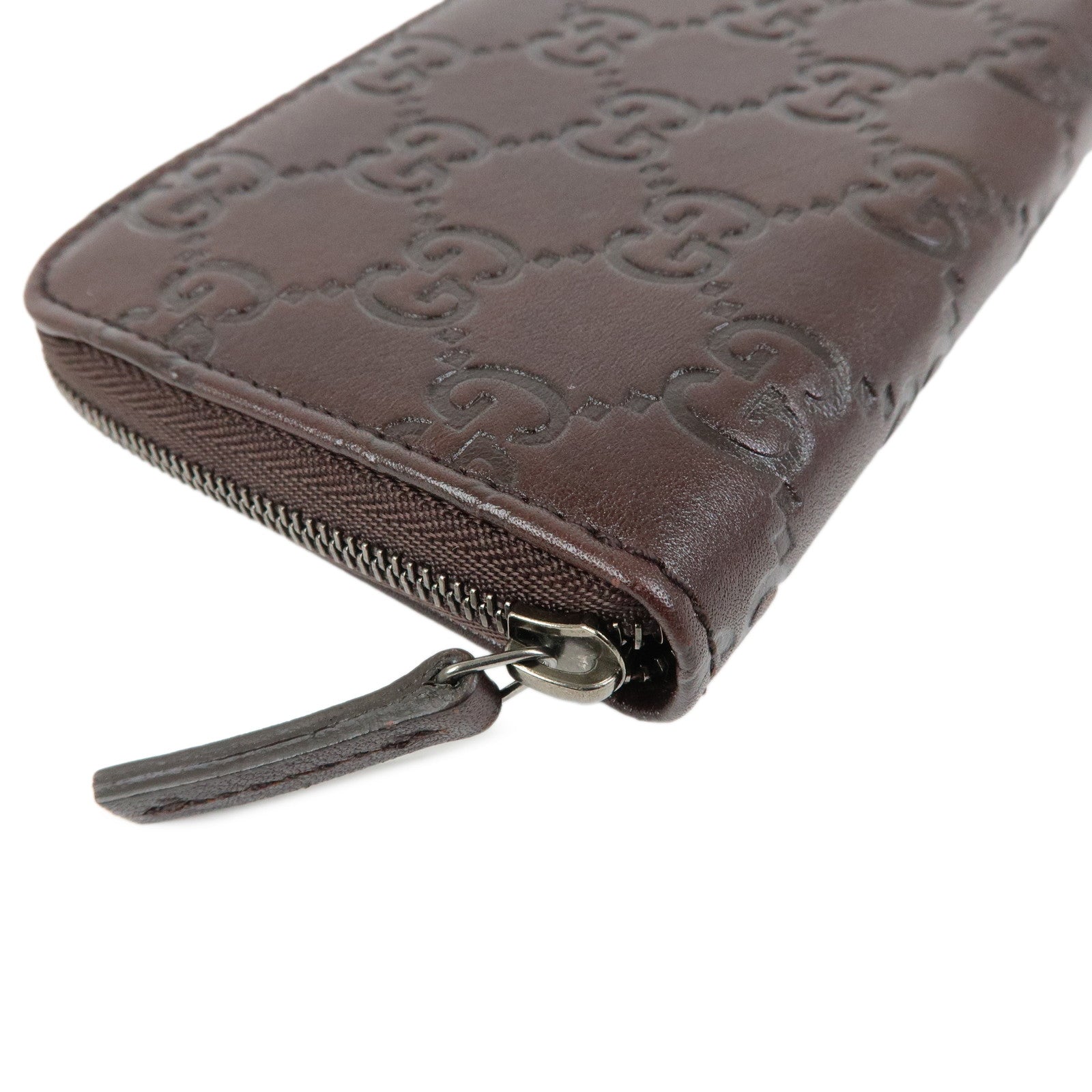 GUCCI Guccissima Leather Compact Wallet Dark Brown 162850