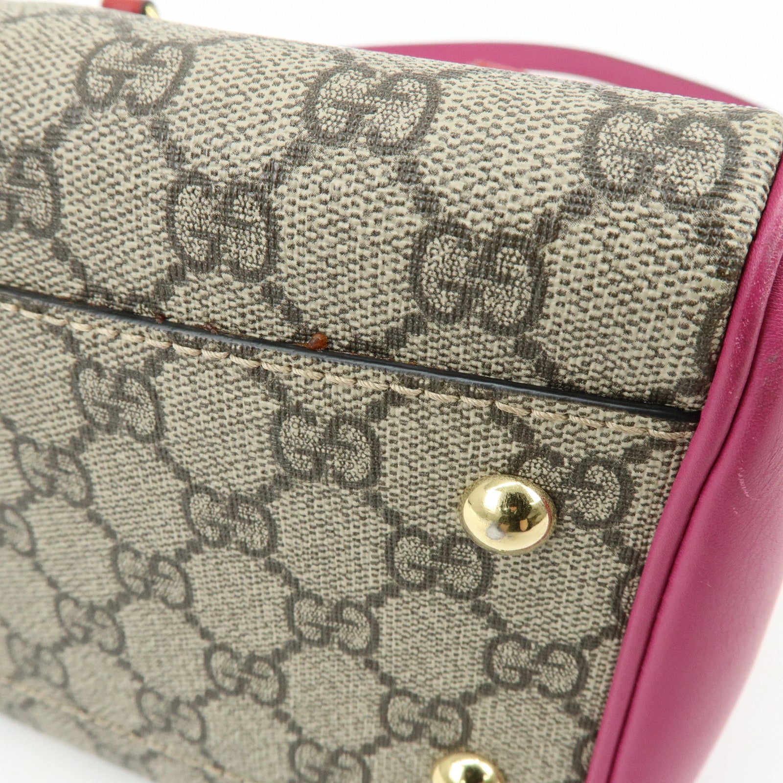 GUCCI GG Supreme Leather 2Way Bag Hand Shoulder Bag Beige 409529