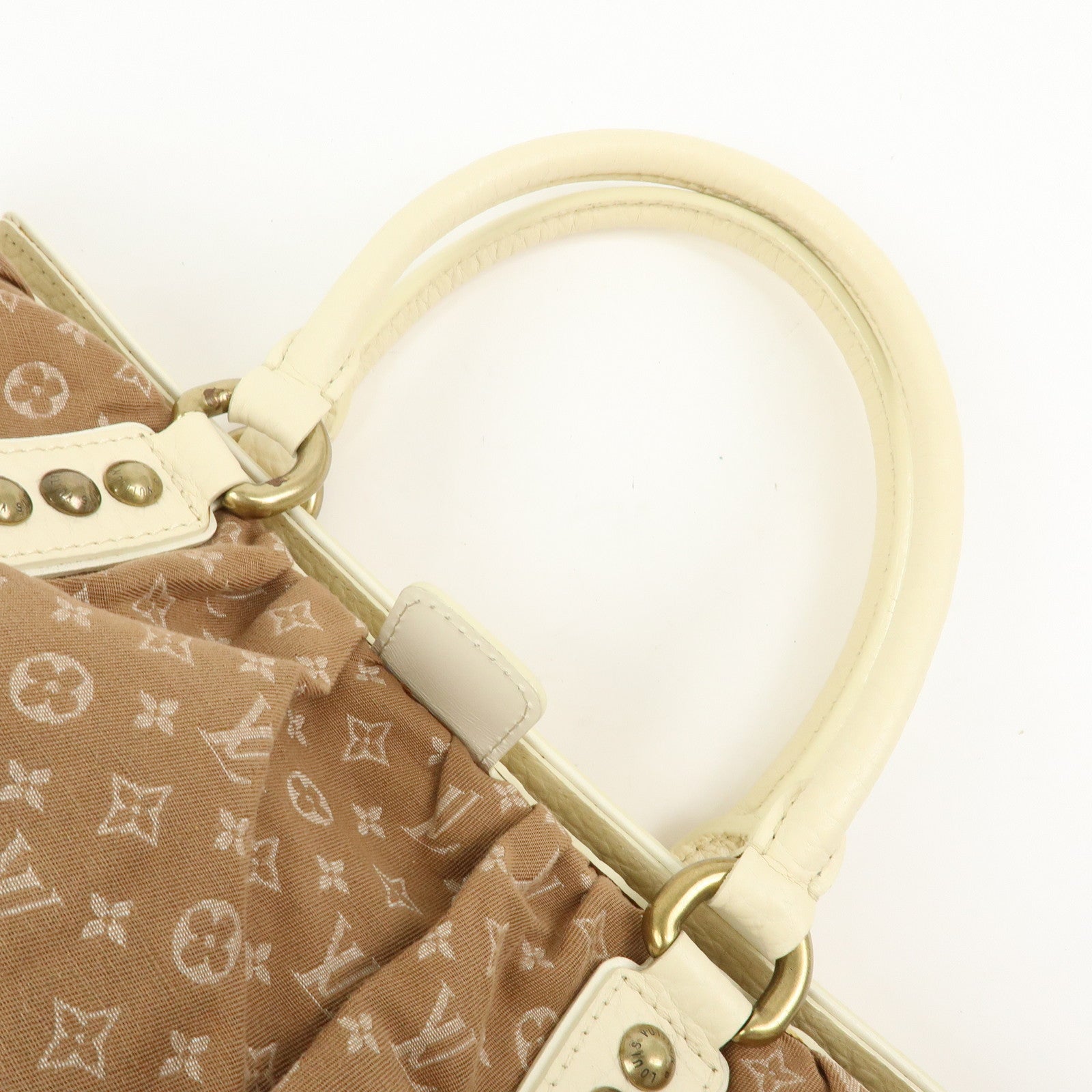 Louis Vuitton Monogram Mini Lin Trapes GM Hand Bag Camel M40060
