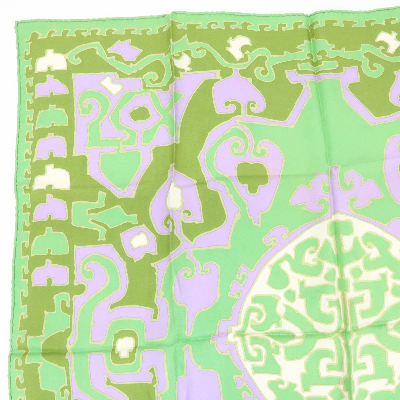 Christian Dior Set of 2 Silk 100% Scarf Sheer Brown Green