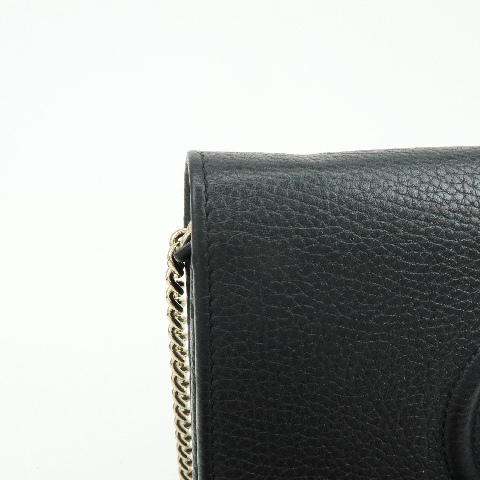 GUCCI SOHO Interlocking G Chain Shoulder Wallet Bag Black 598211