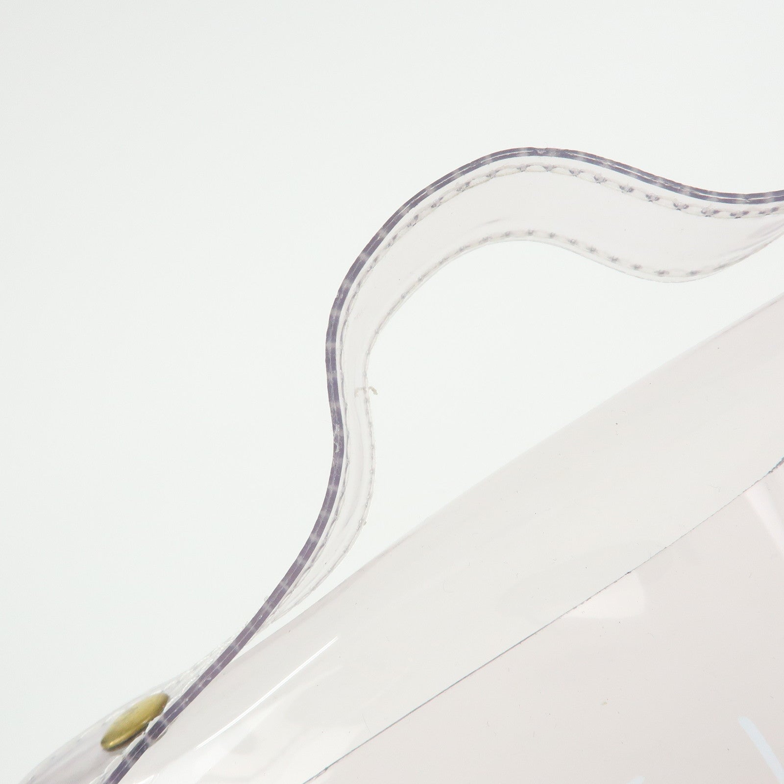 HERMES Vinyl Kelly Hand Bag Clear White