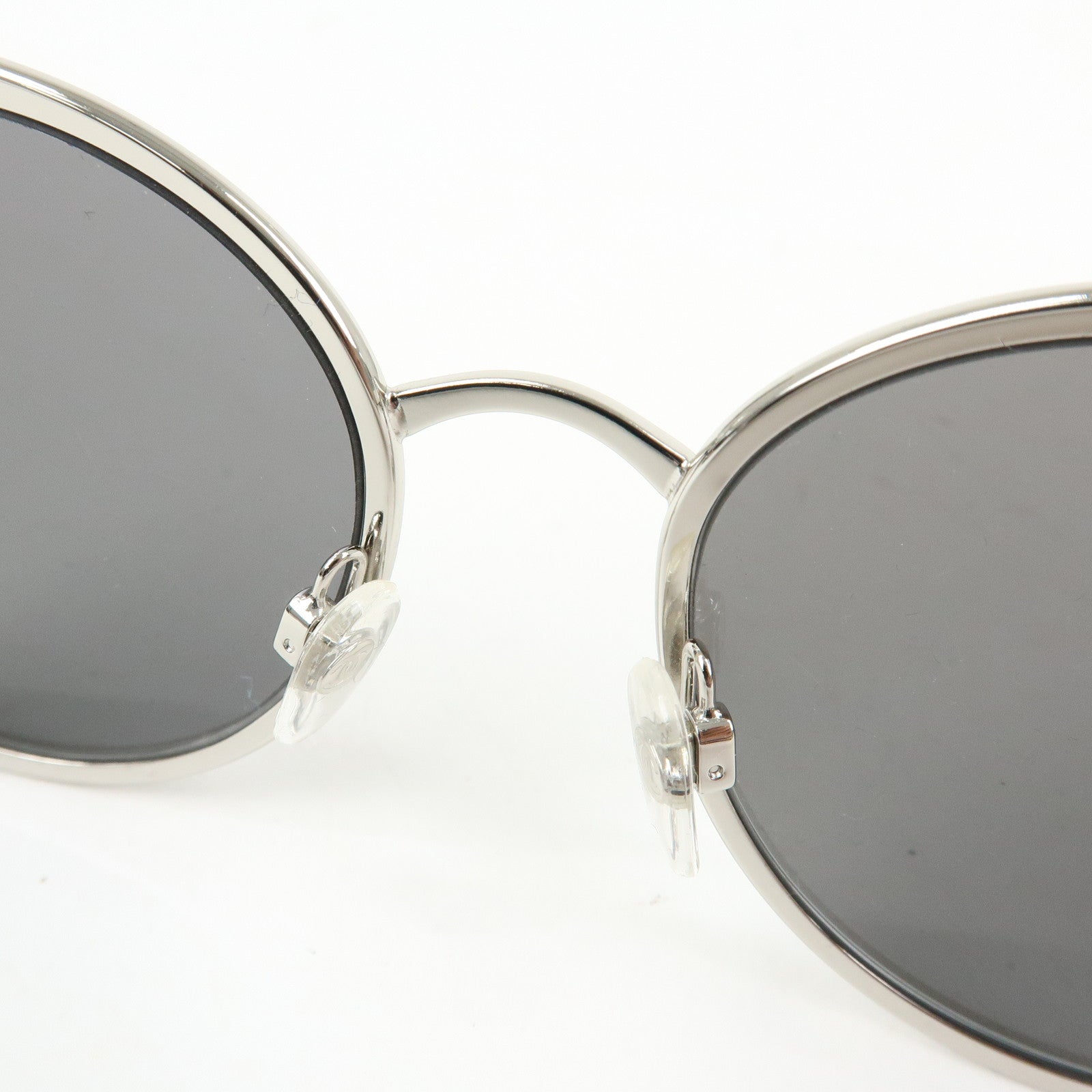 CHANEL Plastic Boston MirrorLens Sunglasses 55□18 Silver Green 4206