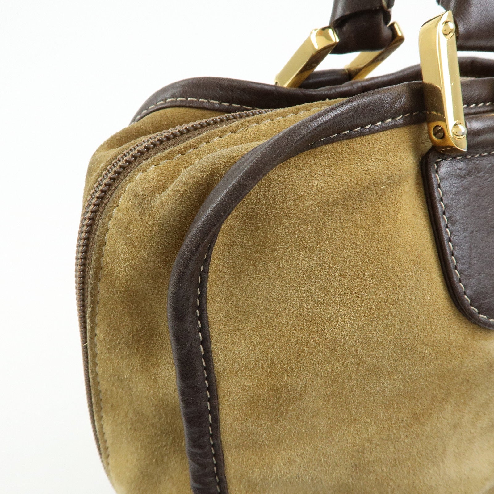 LOEWE Anagram Suede Leather Amazona 32 Hand Bag Boston Bag Brown