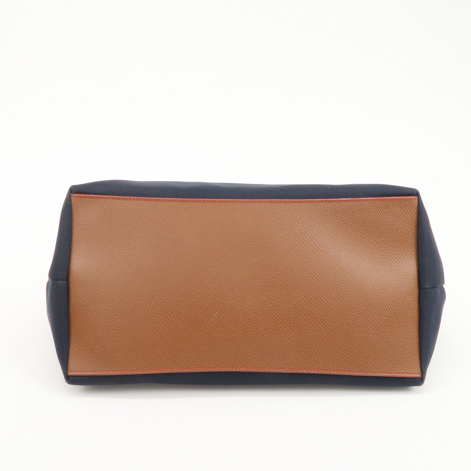 COACH Signature Set Of 2 Canvas Leather Hand Bag Brown Navy