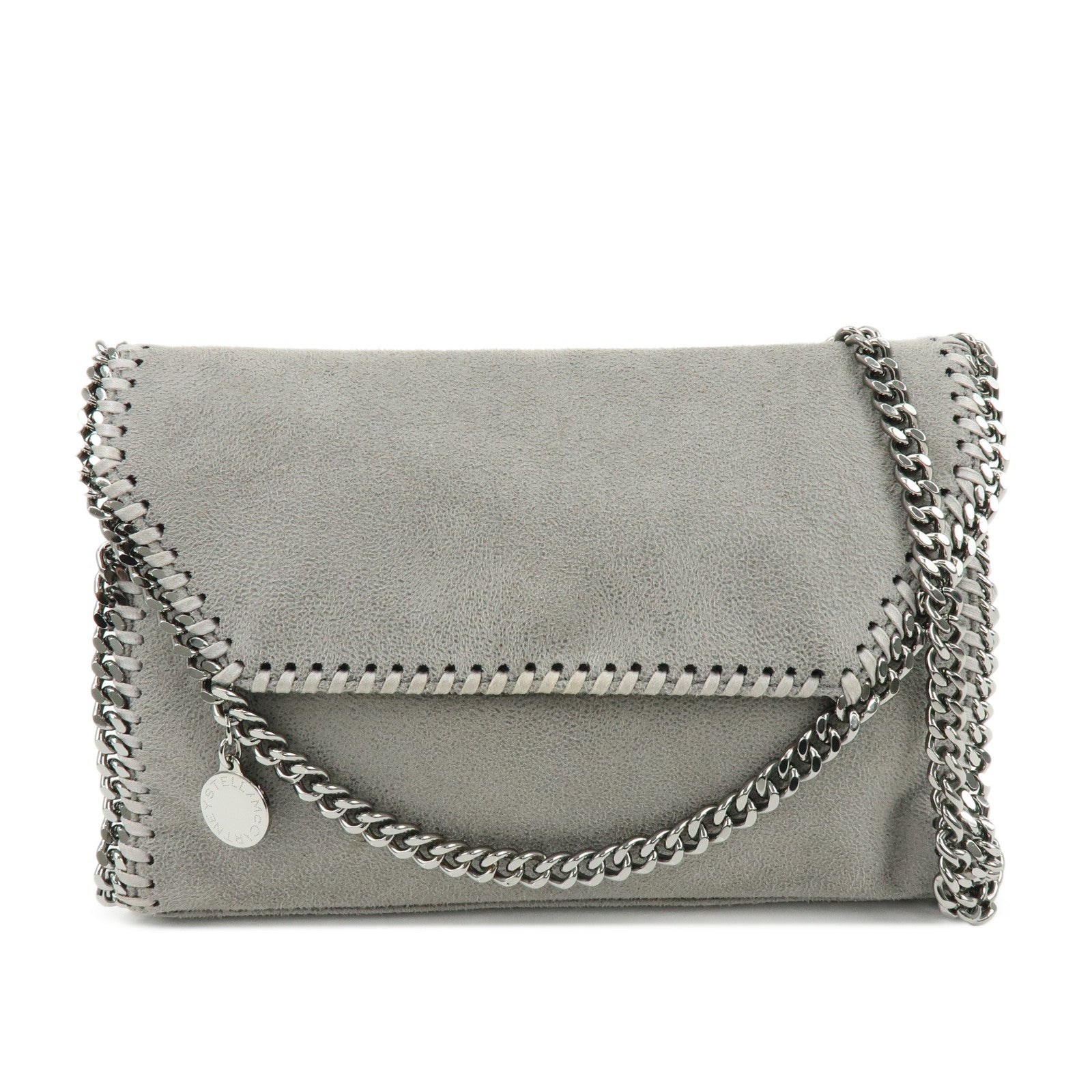 STELLA MCCARTNEY Falabella Faux Leather Shoulder Bag Gray 364519