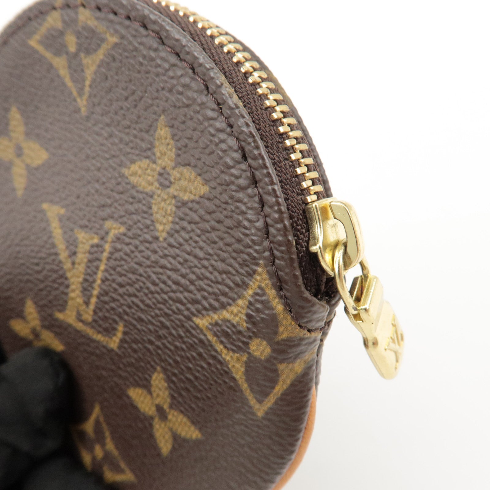 Louis Vuitton Monogram Porte Monnaie Rond Coin Case Brown M61926 Used