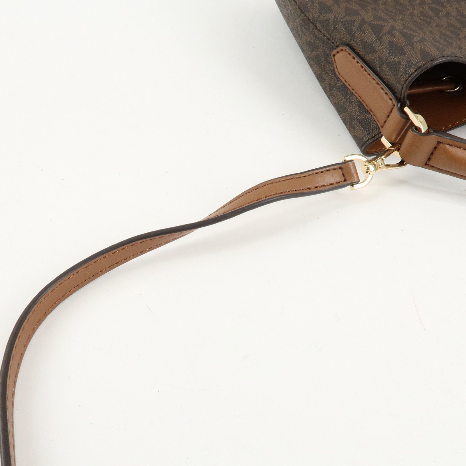 MICHAEL KORS PVC 2Way Leather Hand Bag Shoulder Bag Brown Gold HDW Used
