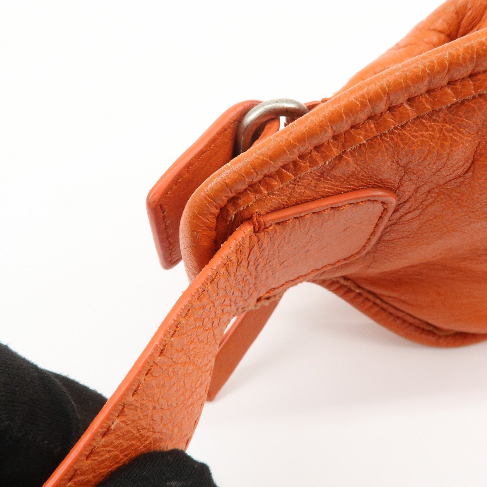 BALENCIAGA Neo Lift Leather Body Bag Crossbody Bag Orange 341628