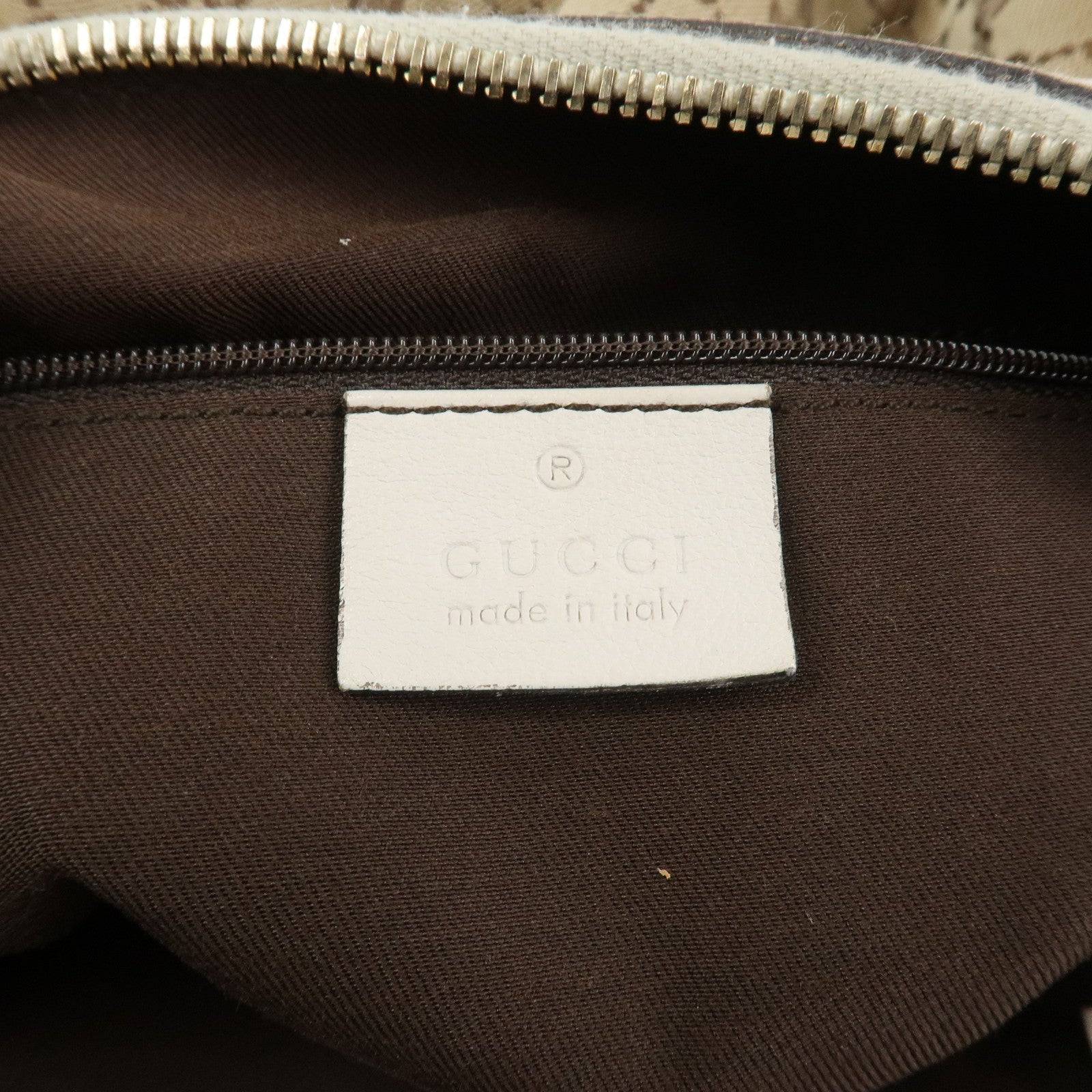 GUCCI Abbey GG Monogram Canvas Leather Shoulder Bag Beige 189833