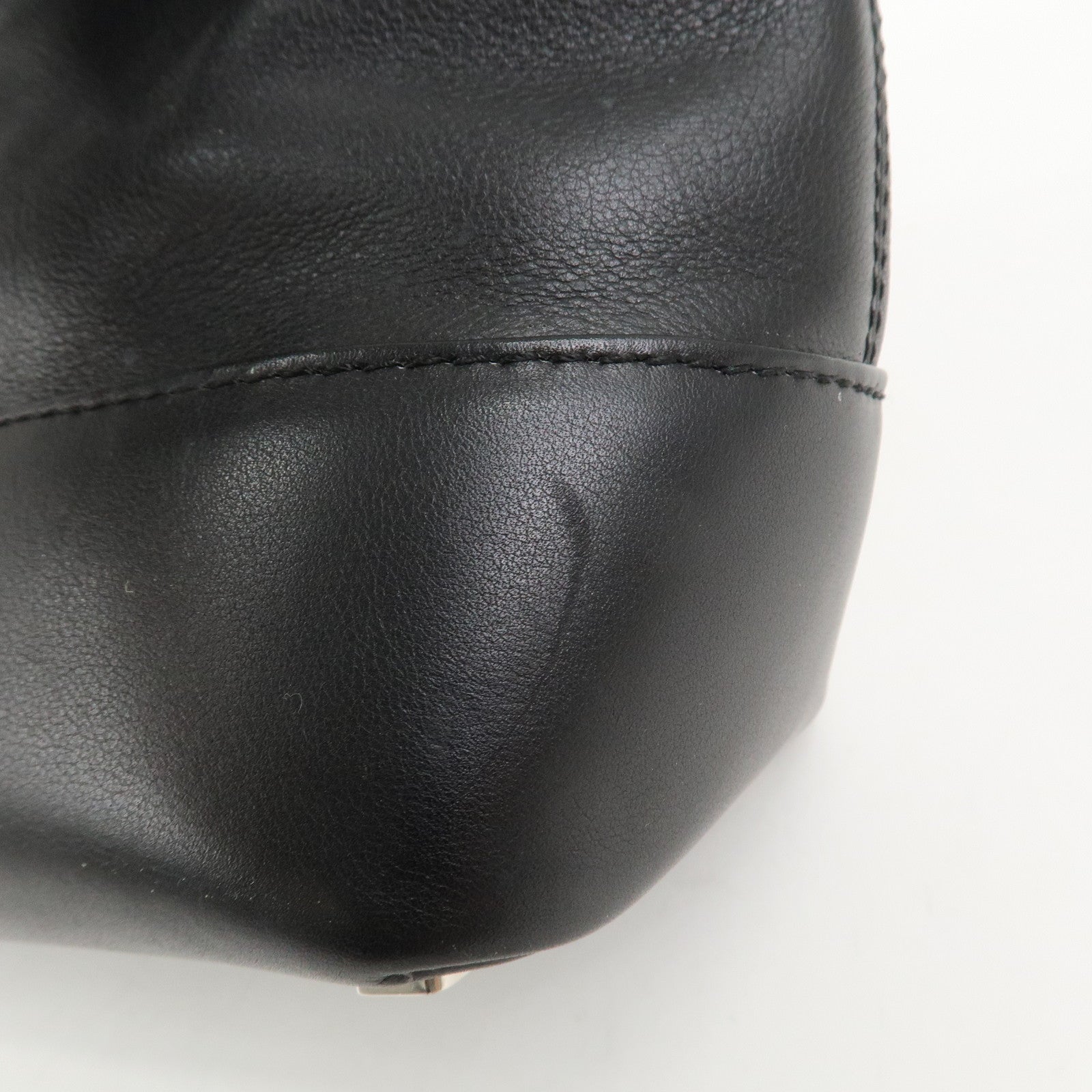 LOEWE Anagram Leather Tote Bag Hand Bag Black