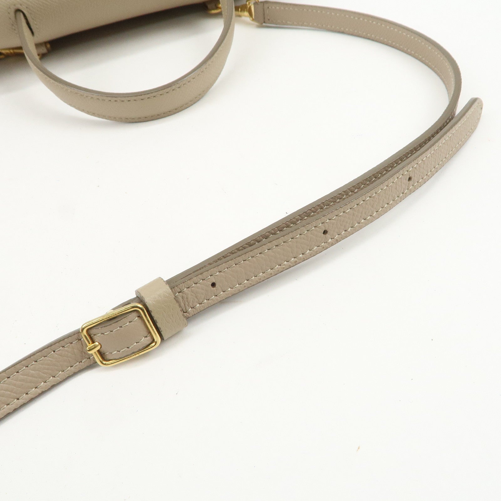 CELINE Belt Bag Leather Nano 2WAY Hand Bag Shoulder Bag Beige