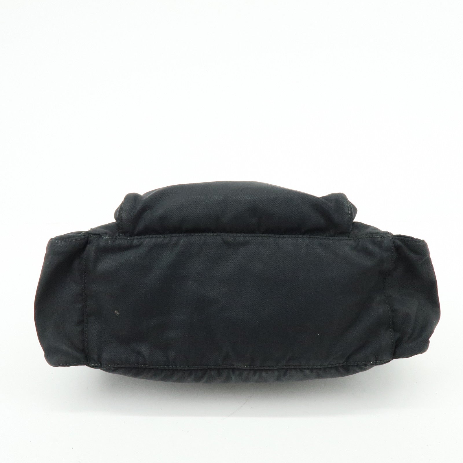 PRADA Triangle Logo Nylon Leather Shoulder Bag Crossbody Bag Black