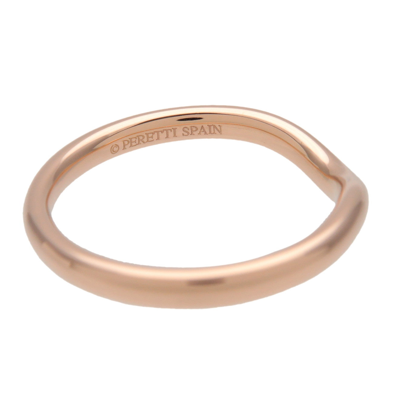 Tiffany & Co Curved Band 1P Diamond Ring 750PG Rose Gold US5.5 EU50