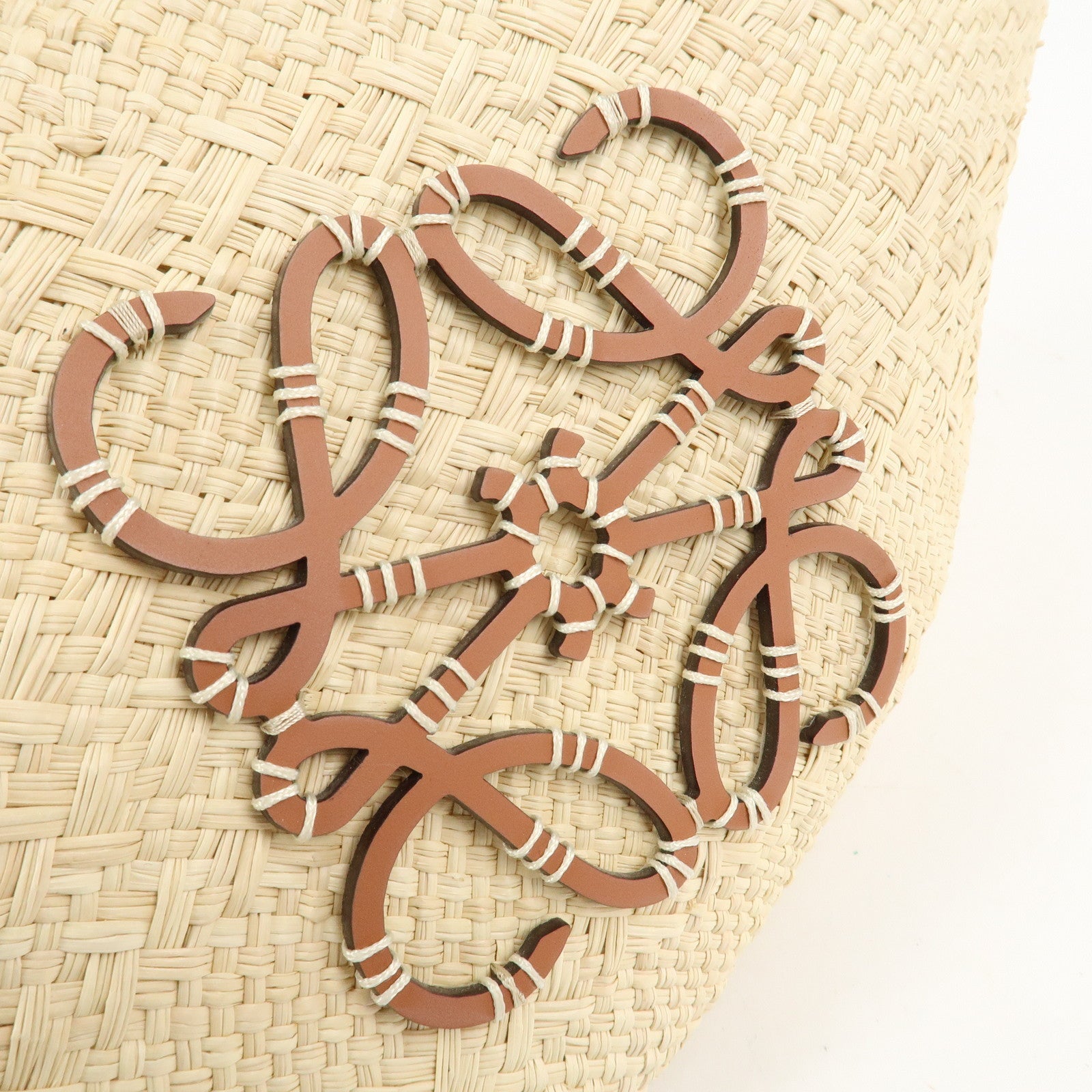 LOEWE Anagram Raffia Basket Bag Shoulder Bag Mini Tote Bag Natural