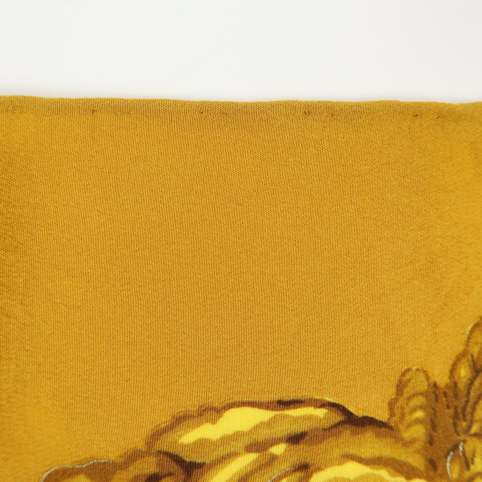 CHANEL Silk 100% Scarf Flower Motif Gold