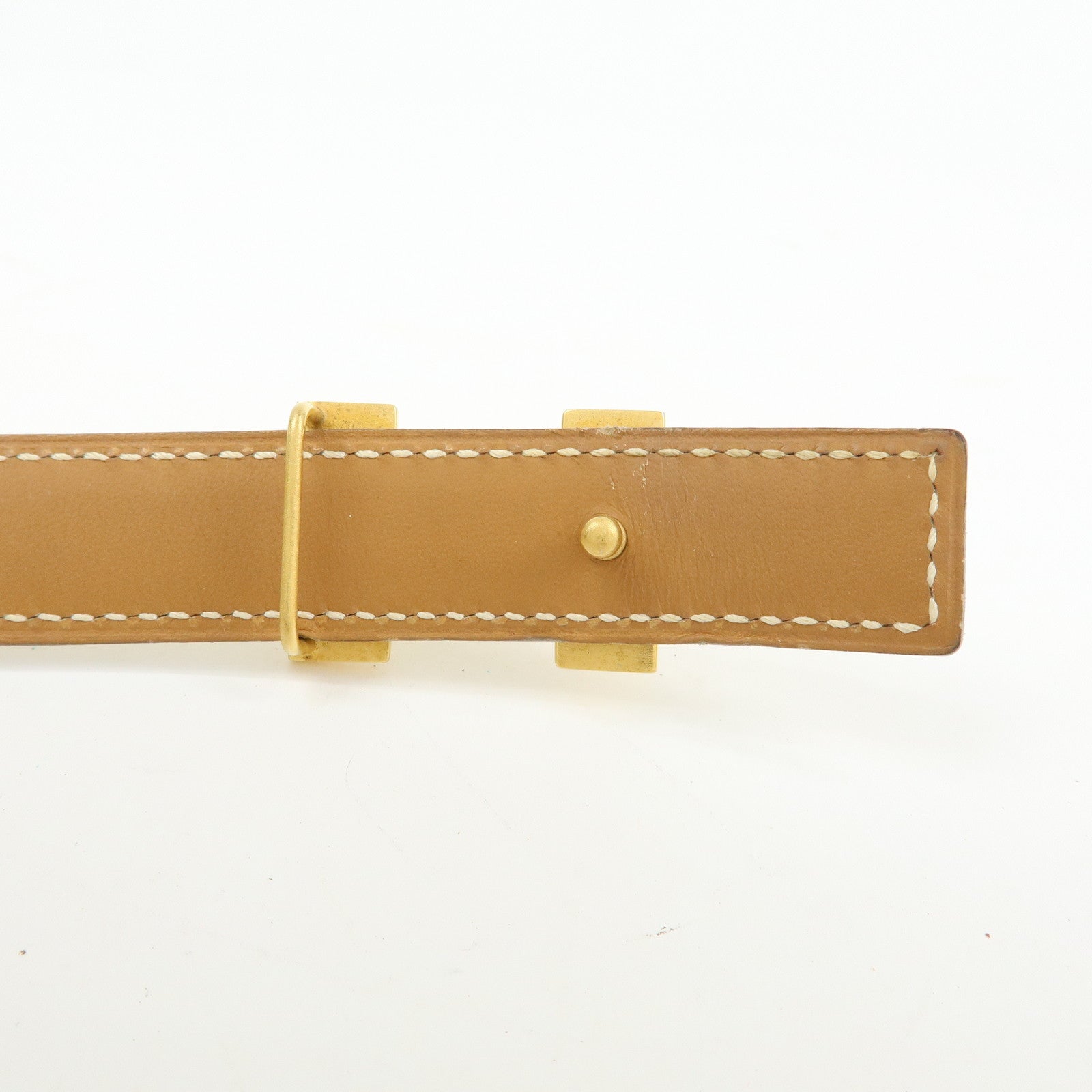 HERMES H Buckle Reversible Constance Belt Ivory Light Brown