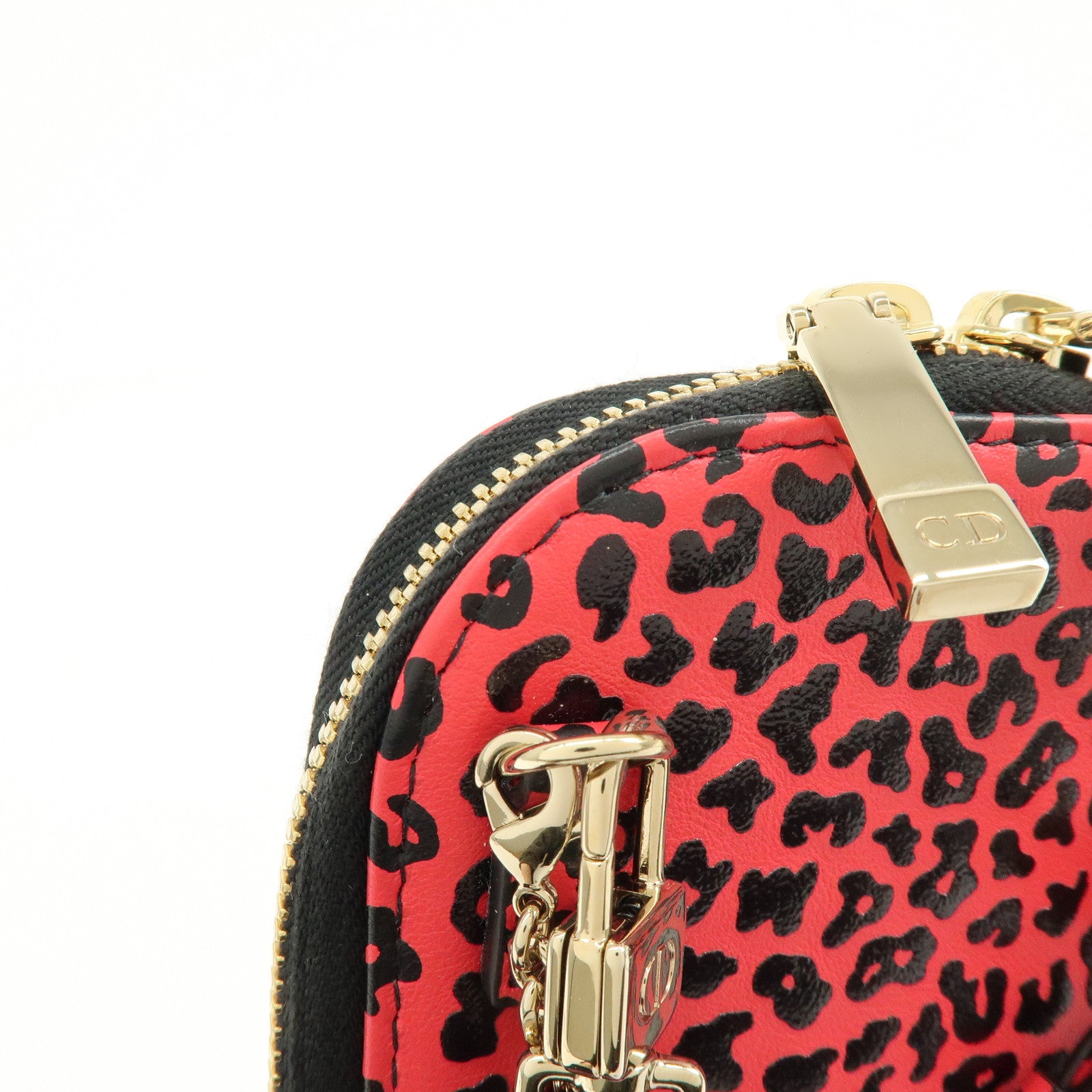 Christian Dior Lady Dior Call’in Dior Leather Phone Holder Pink