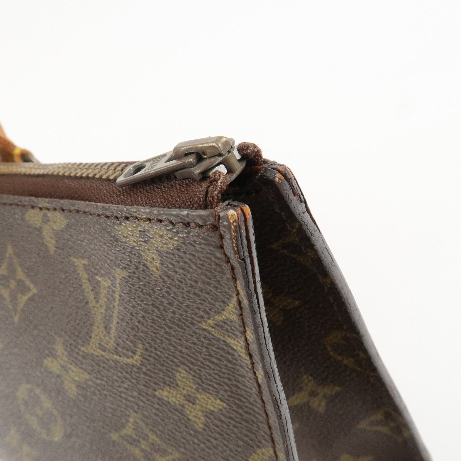 Louis Vuitton Monogram Sac Triangle Hand Bag Brown M51360 Used