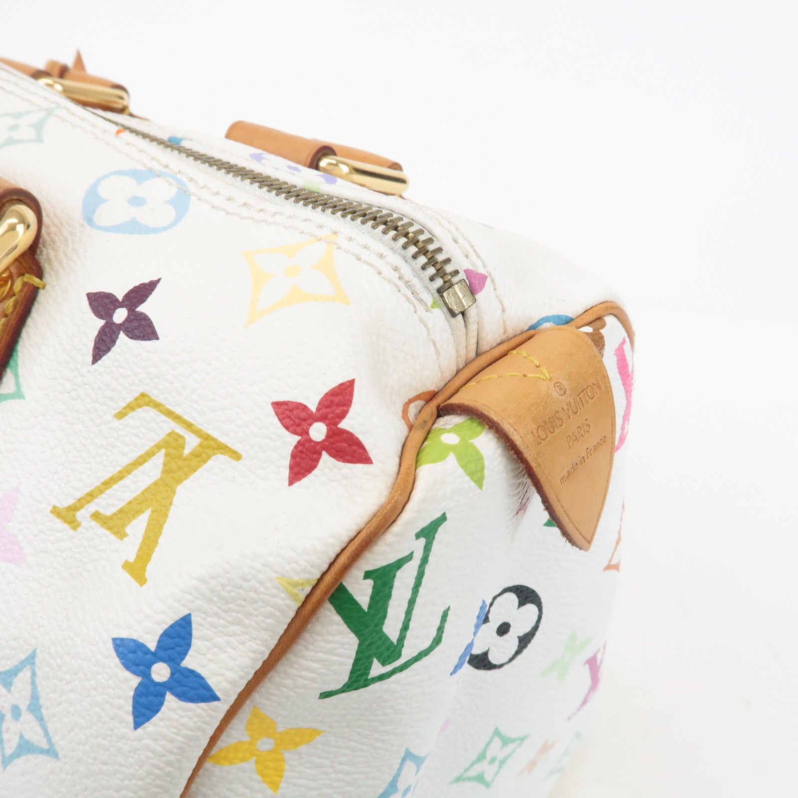 Louis Vuitton Monogram Multicolor Speedy 30 Hand Bag Blanc M92642 Used