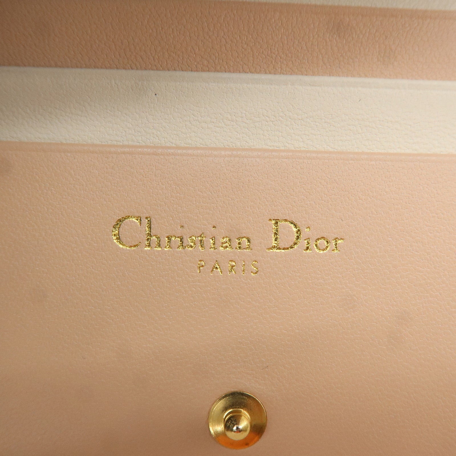 Christian Dior Cannage Calf Skin Leather Caro Compact Wallet