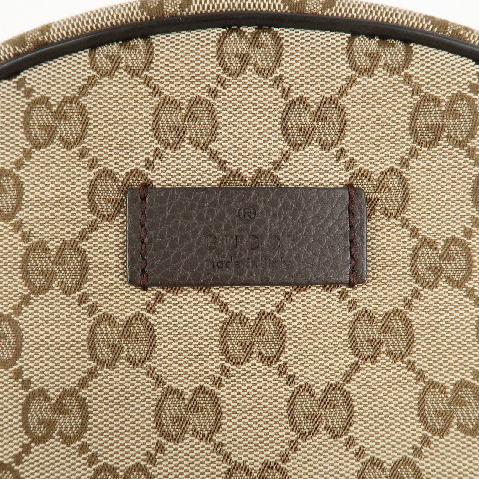 GUCCI GG Canvas Leather Backpack Beige Brown 449906