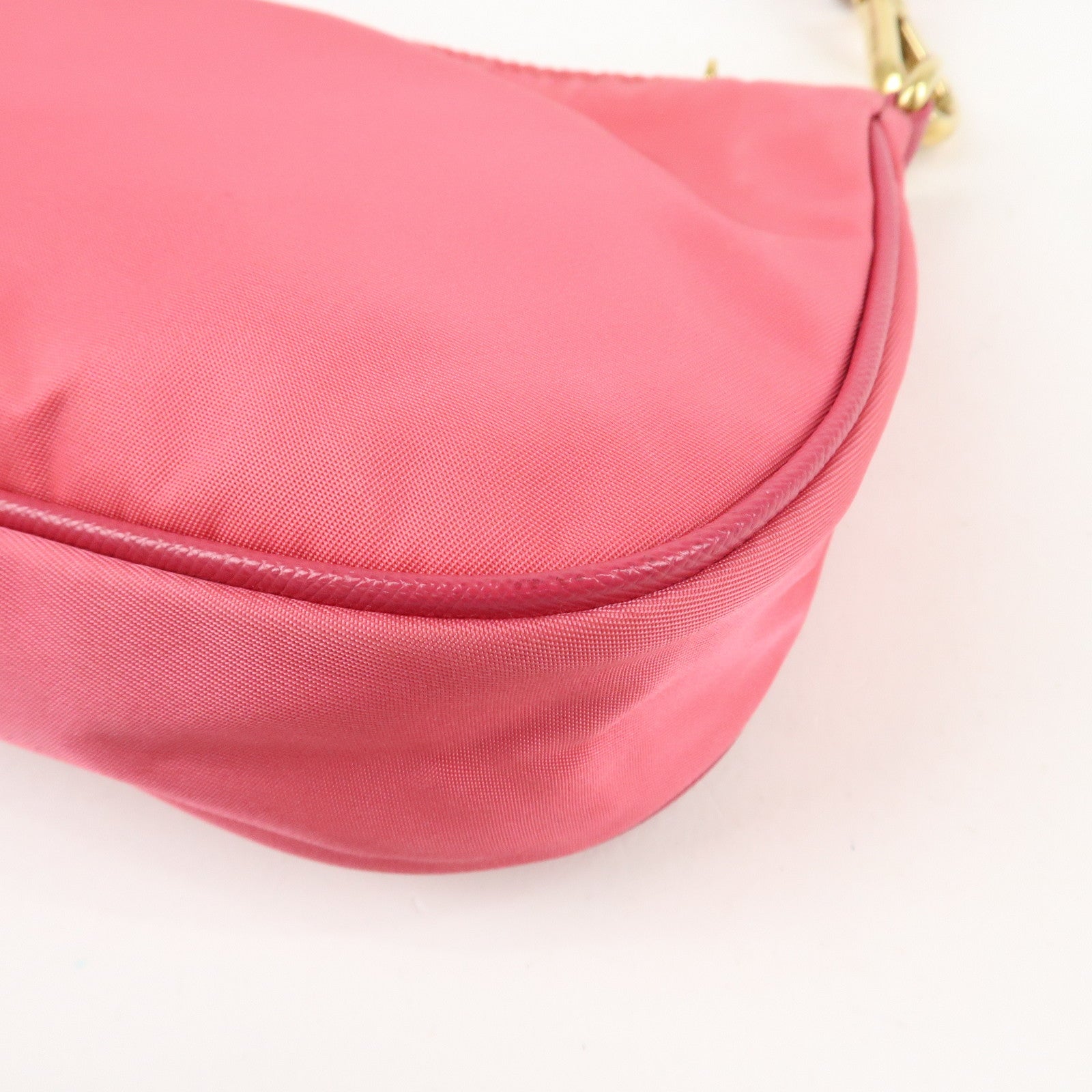 PRADA Nylon Saffiano Leather Shoulder Bag Hand Bag Pink