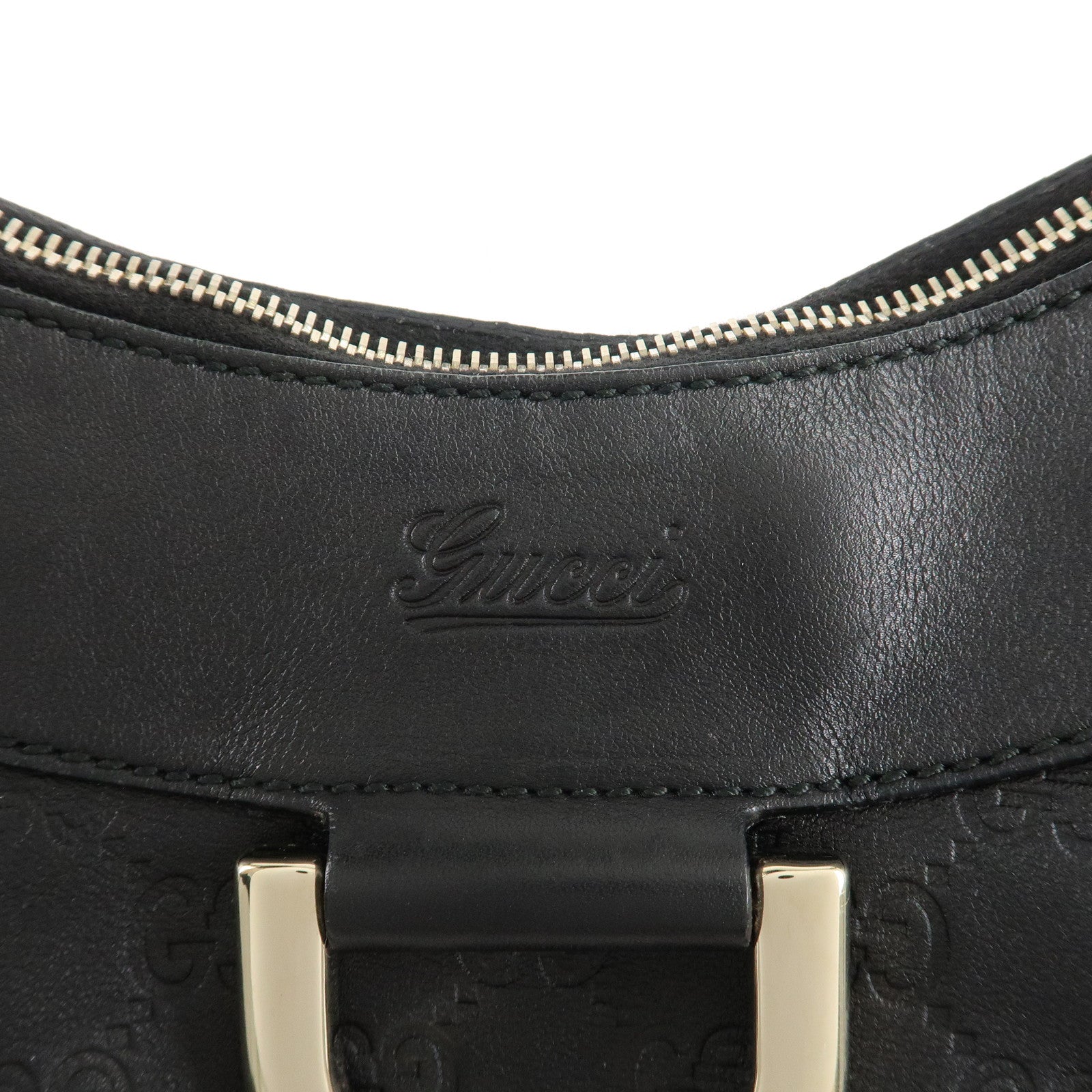 GUCCI Abbey Guccissima Leather Shoulder Bag Black 189833