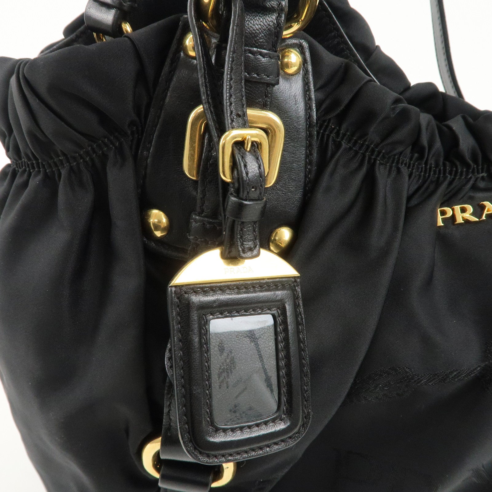 PRADA Nylon Leather 2Way Shoulder Bag Hand Bag Black