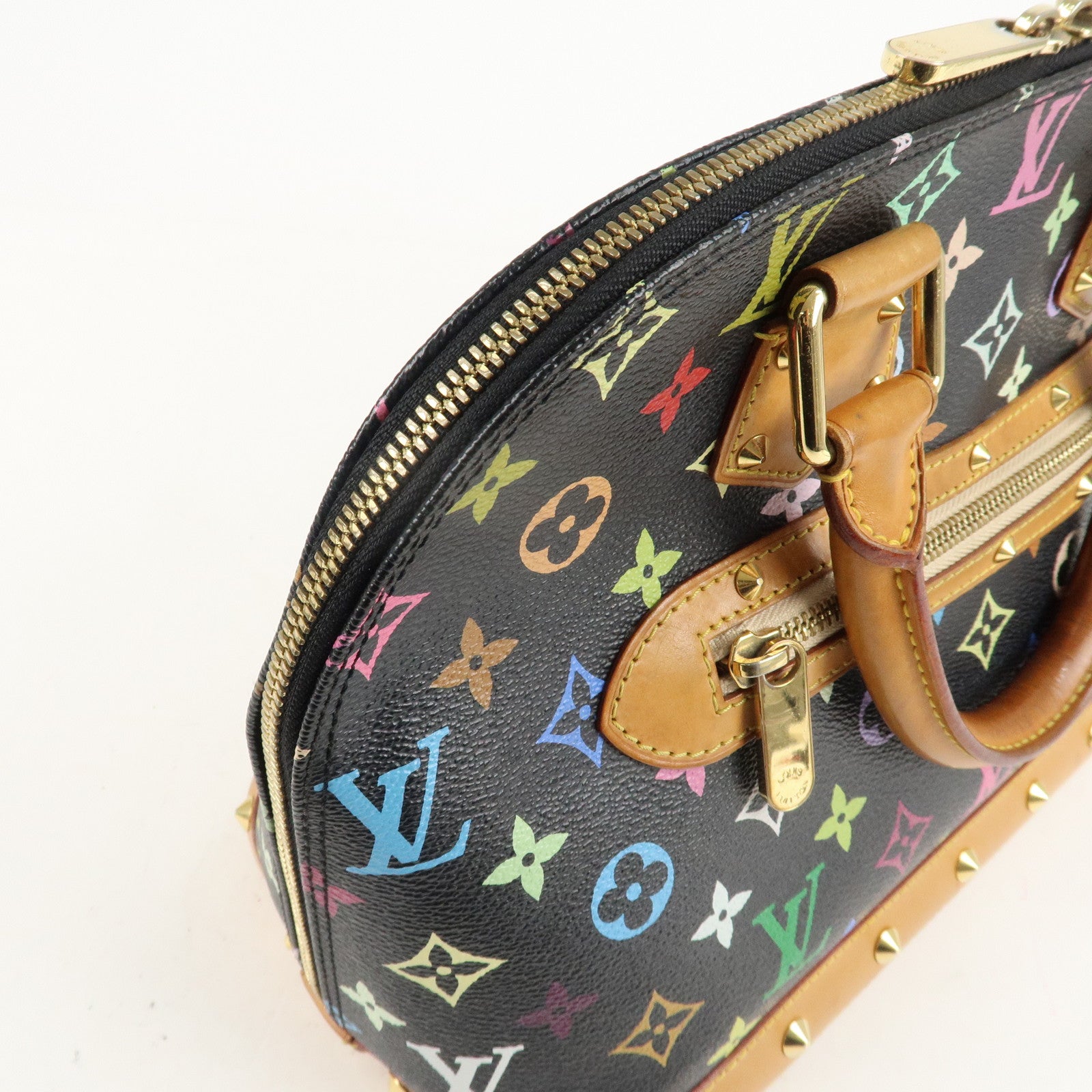 Louis Vuitton Monogram Multicolor Alma Hand Bag Noir M92646