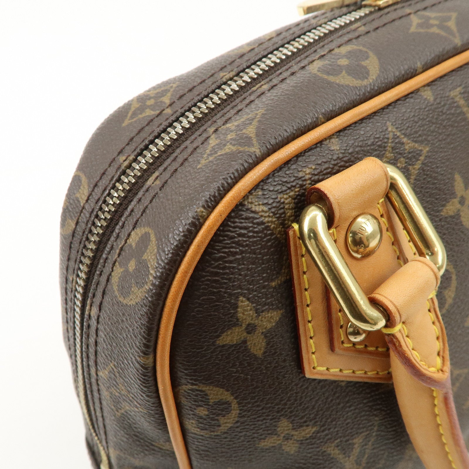 Louis Vuitton Monogram Manhattan PM Hand Bag Brown M40026