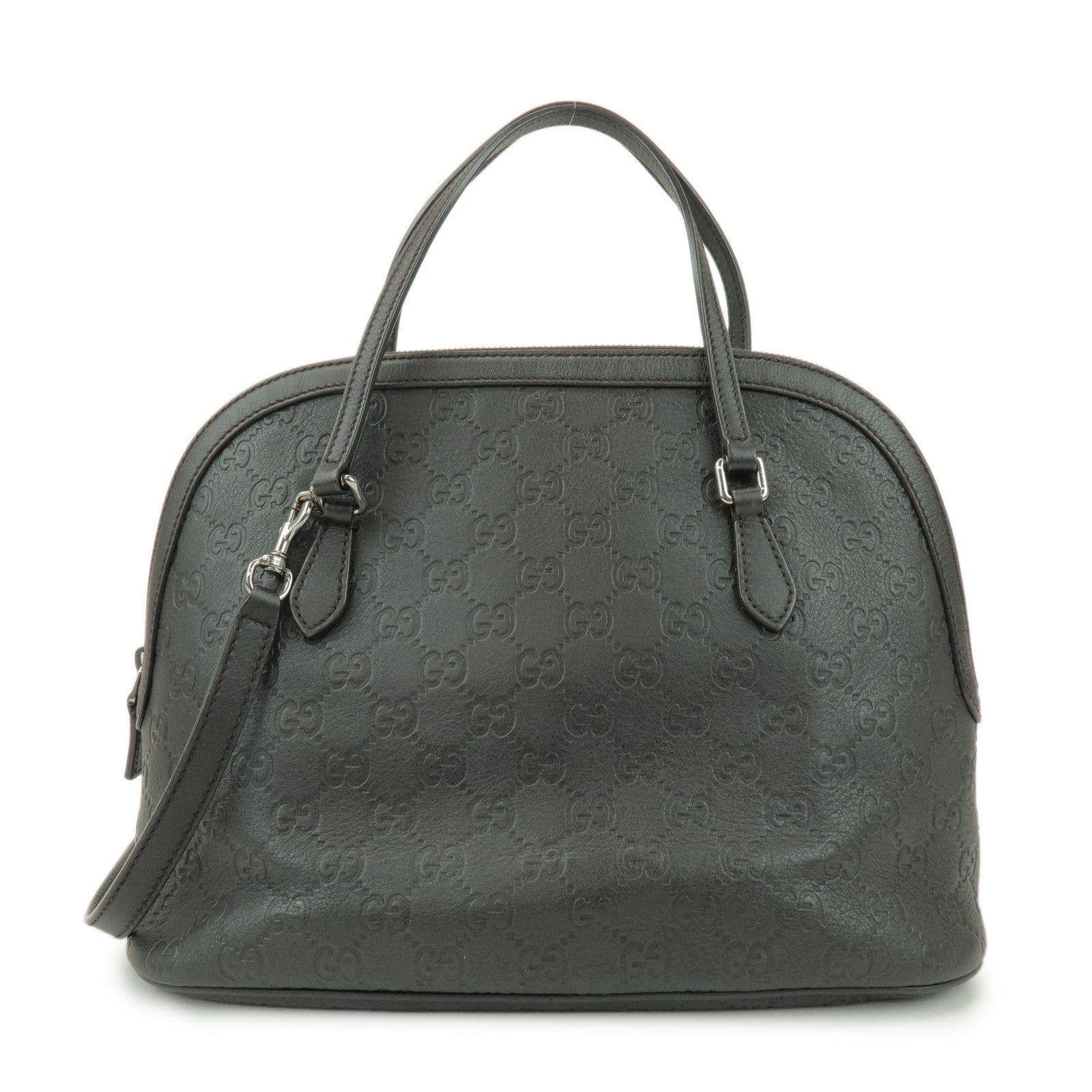 GUCCI Guccissima Leather 2Way Bag Hand Shoulder Bag Black 420023