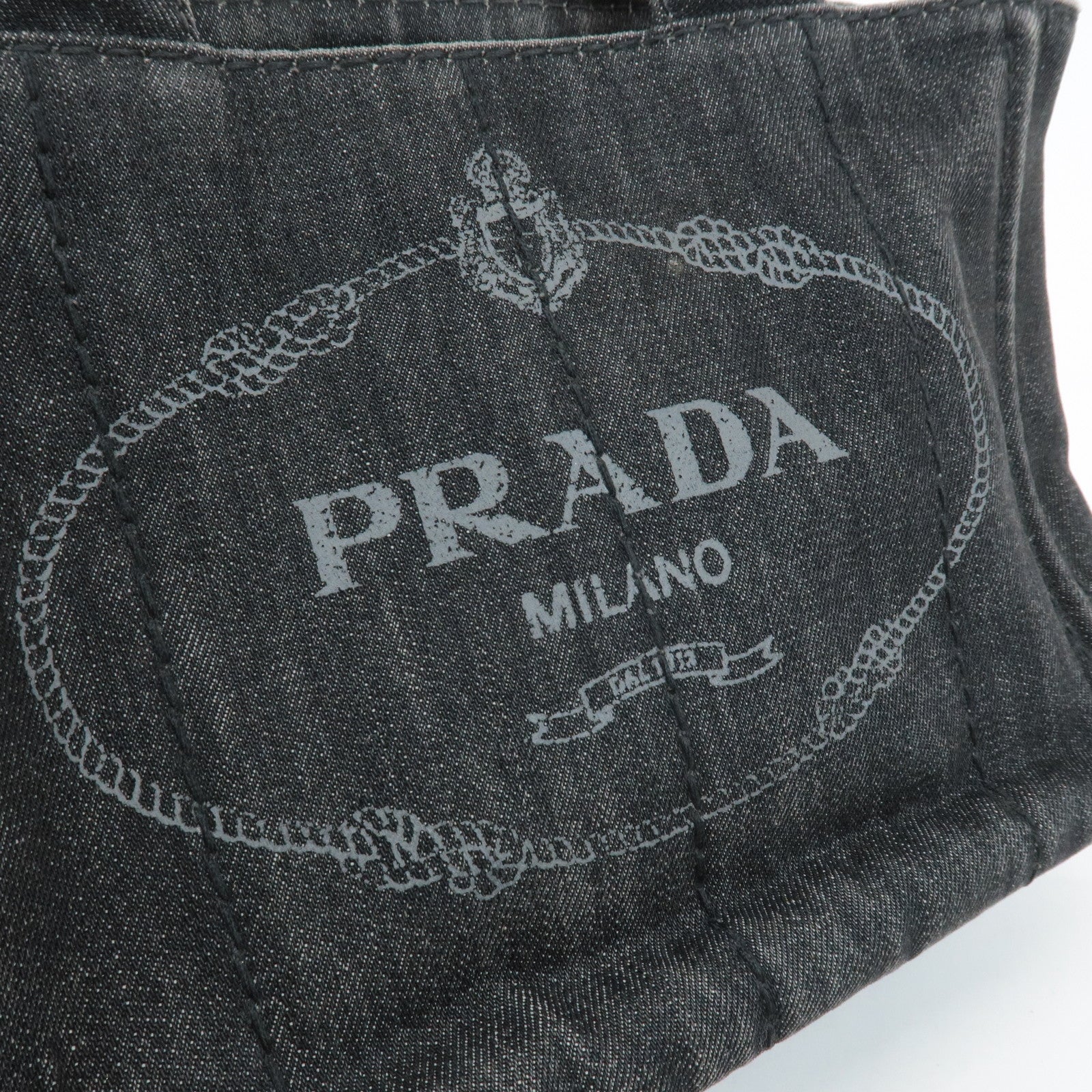 PRADA Canapa Mini Canvas 2Way Bag Tote Bag Black 1BG439