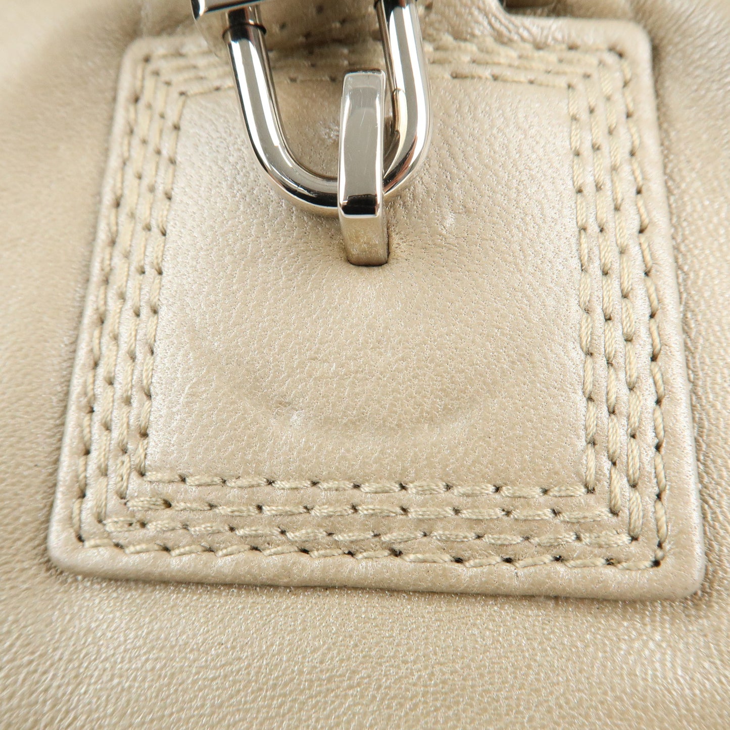 LOEWE Anagram Leather Tote Bag Shoulder Bag Hand Bag Beige