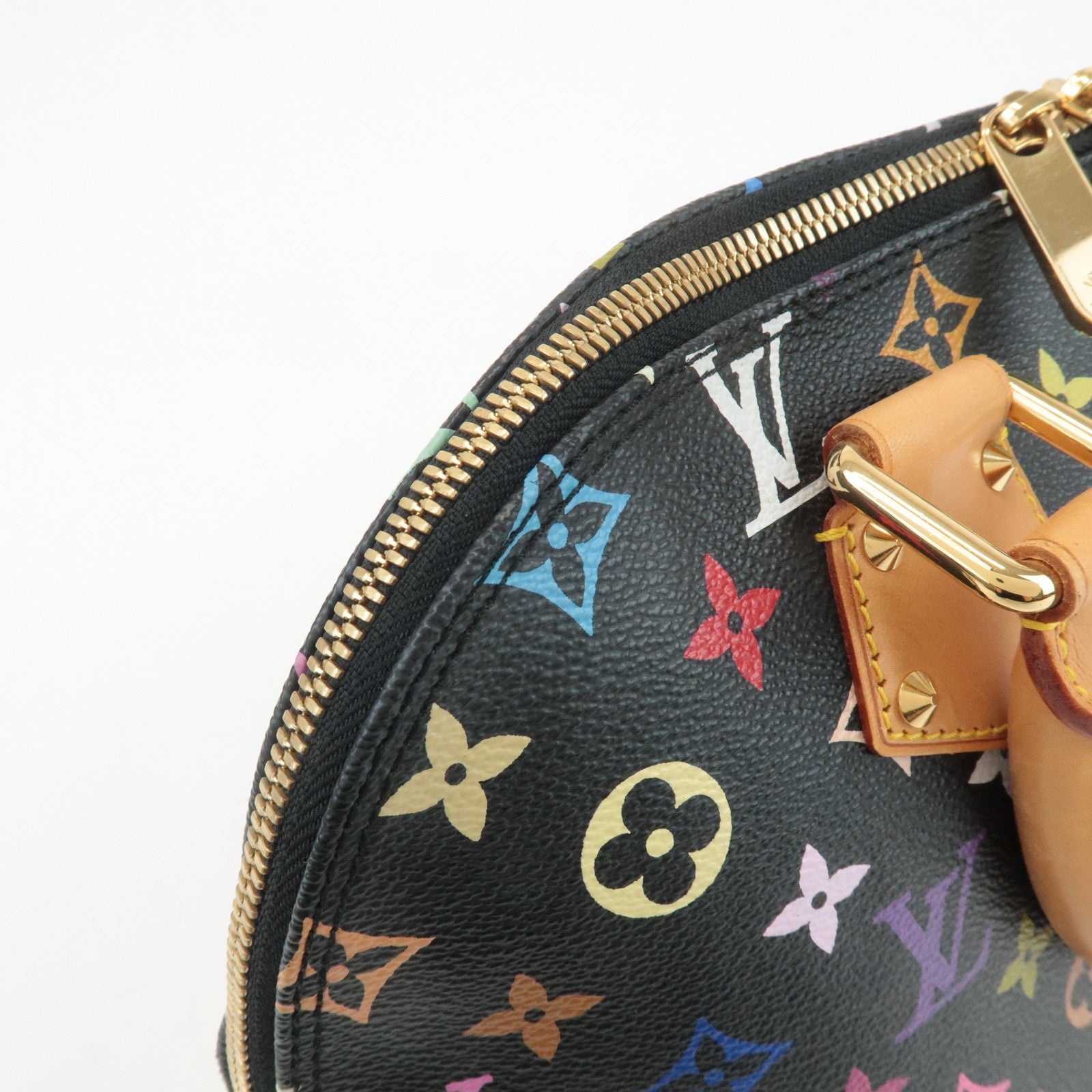 Louis Vuitton Monogram Multicolor Alma Hand Bag Noir M92646 Used