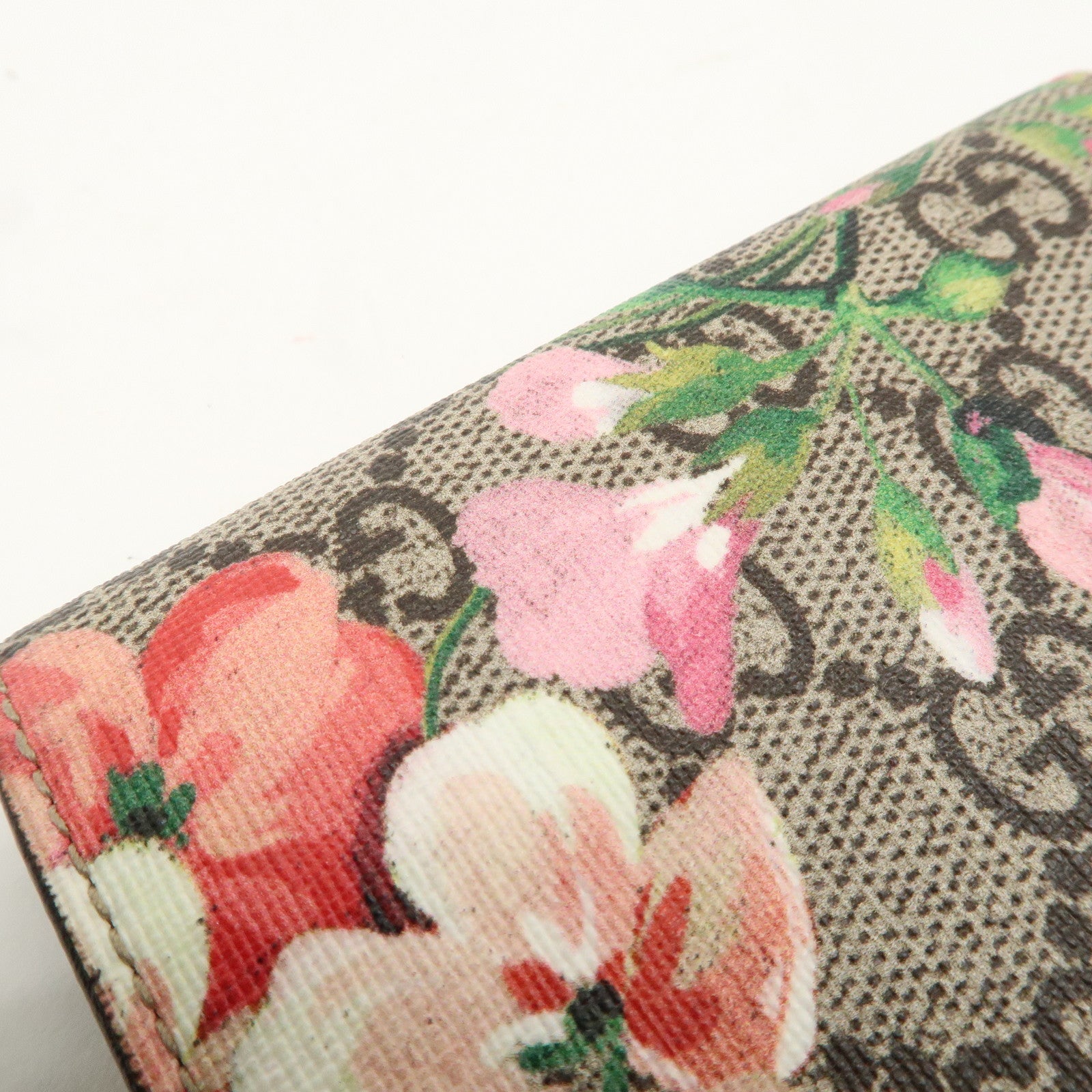 GUCCI GG Blooms GG Supreme Bi-fold Wallet Flowe Print Pink 41088