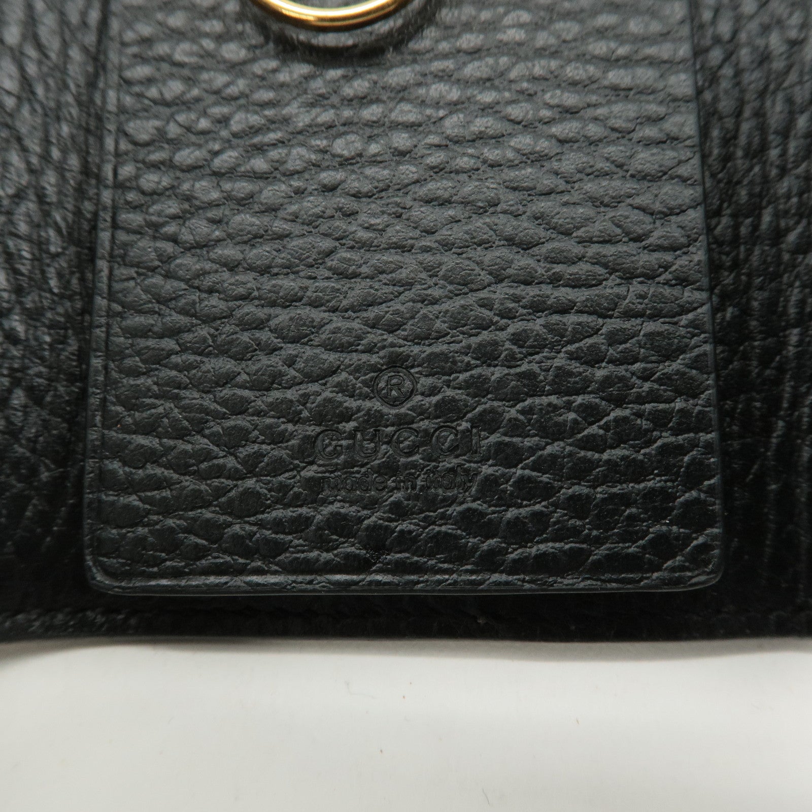 GUCCI GG Marmont Leather GG Supreme 6 Key Case Black 456118