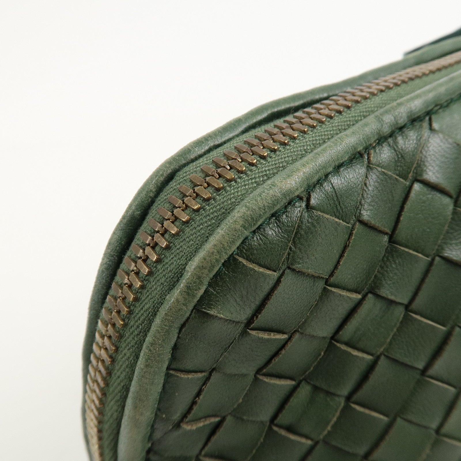 BOTTEGA VENETA Intrecciato Leather Hand Bag Green 192938