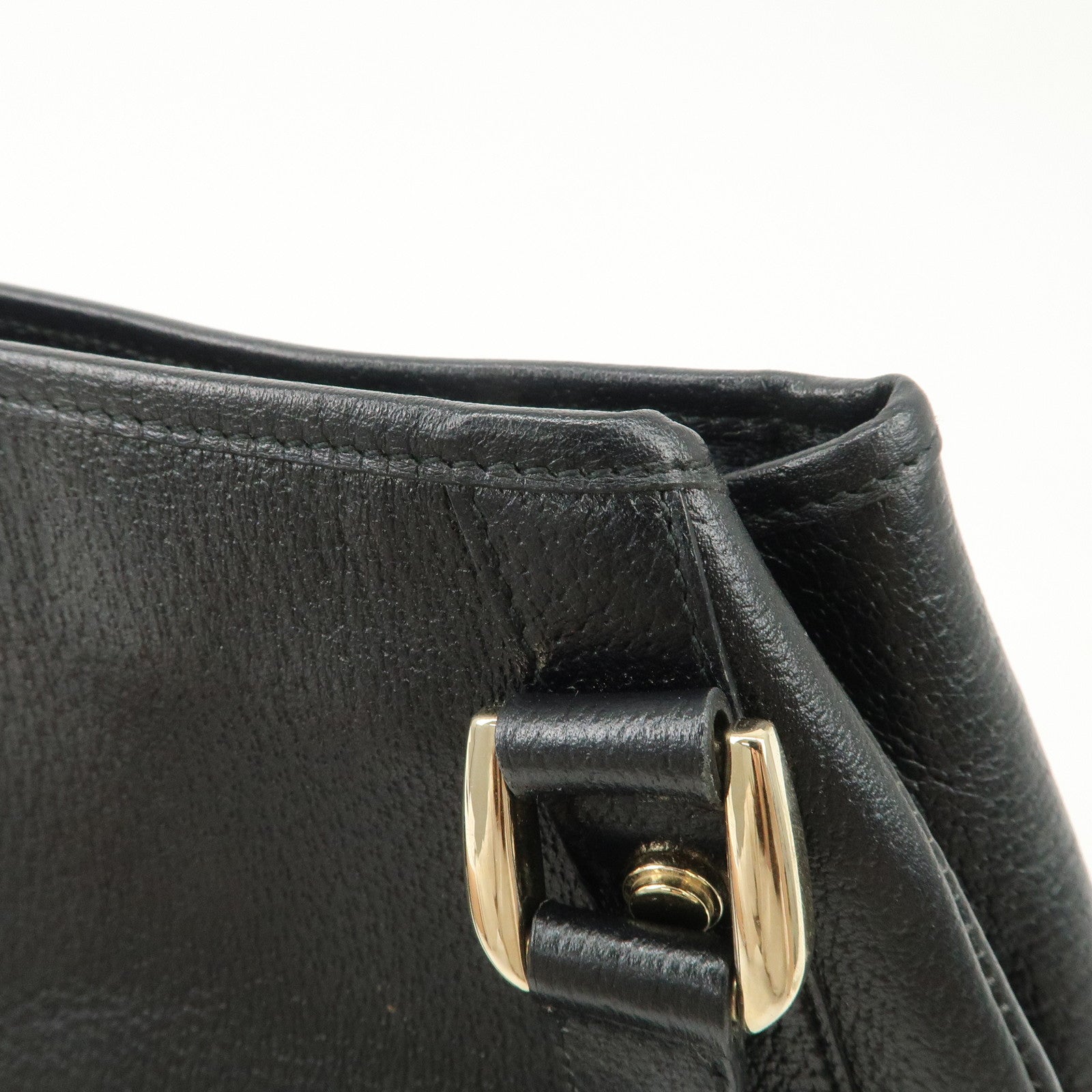 GUCCI Abbey Leather Tote Bag Hand Bag Black 130736 Used