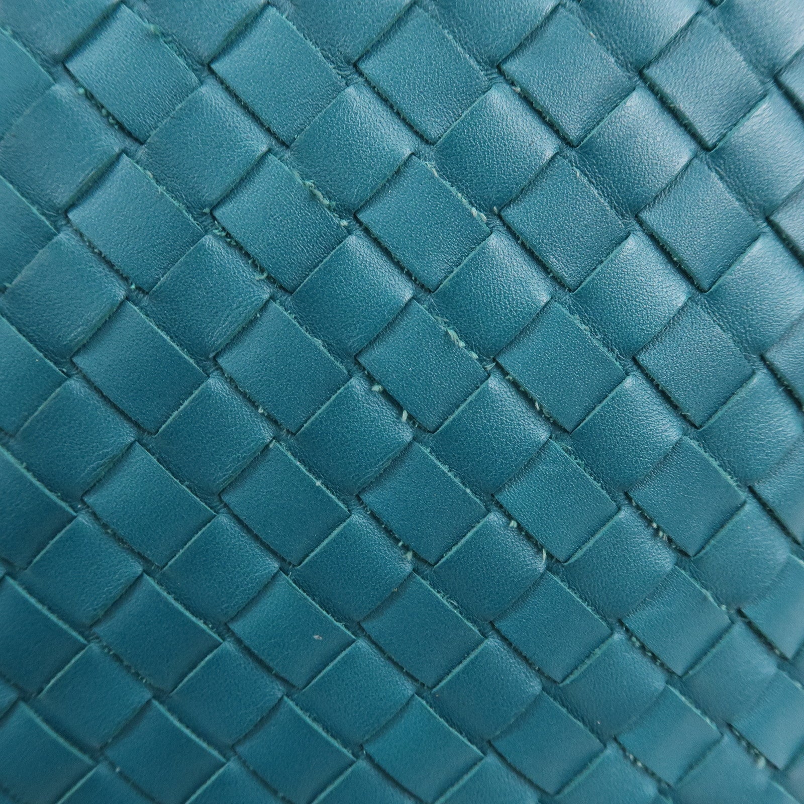 BOTTEGA VENETA Intrecciato Leather Shoulder Bag Turquoise