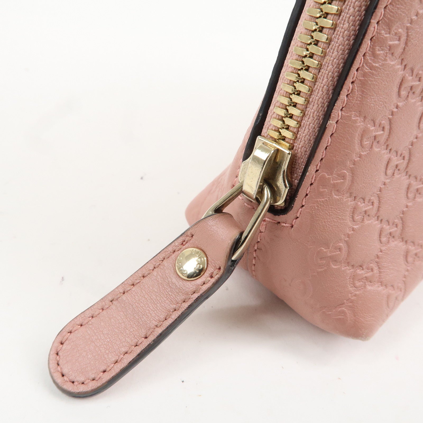 GUCCI Micro Guccissima Leather Cosmetic Pouch Pink 449893