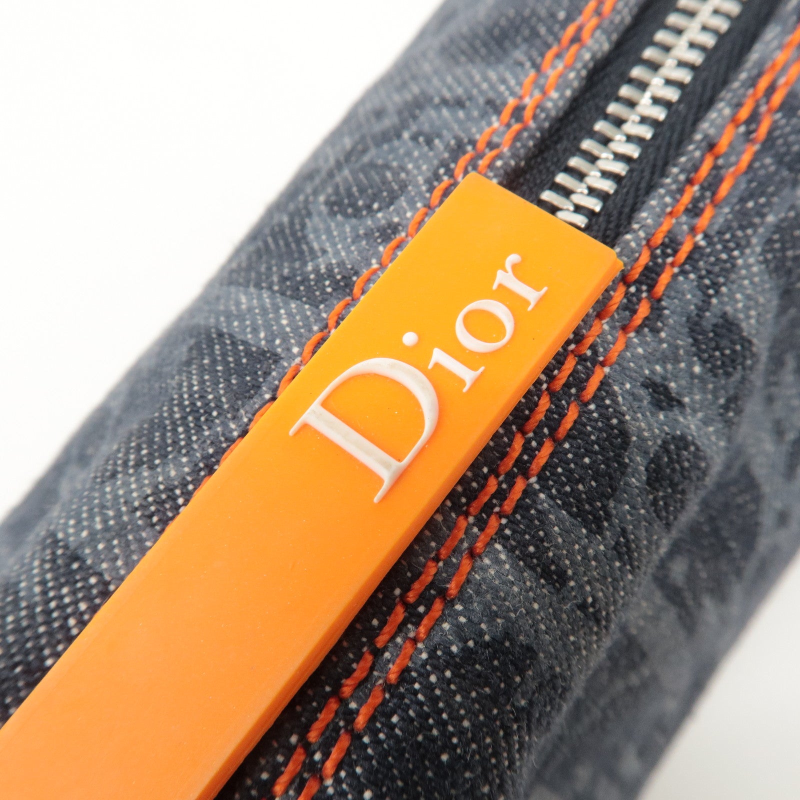 Chiristian Dior Flight Line Trotter Canvas Leather Pouch Navy