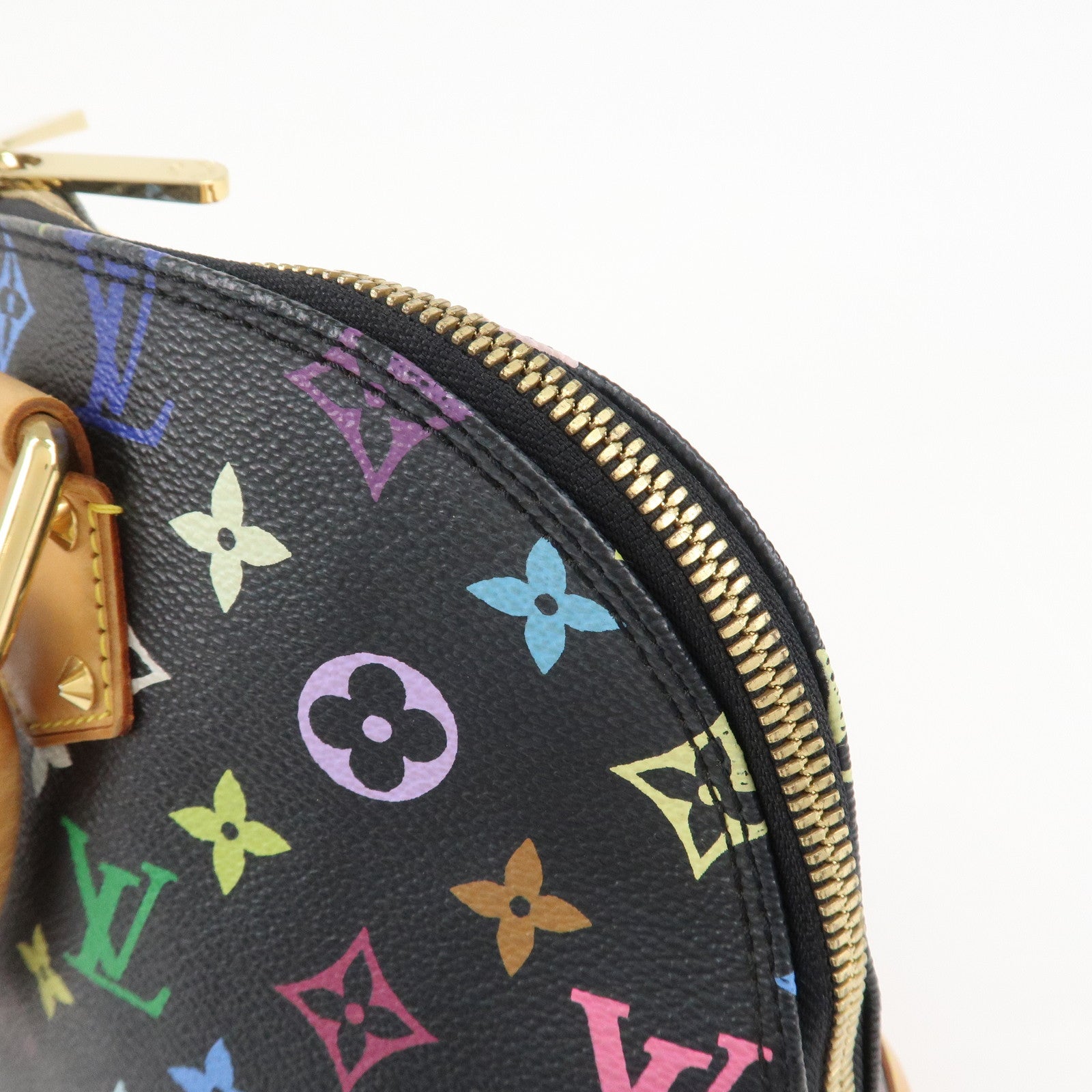 Louis Vuitton Monogram Multi Color Alma Hand Bag Noir M92646 Used