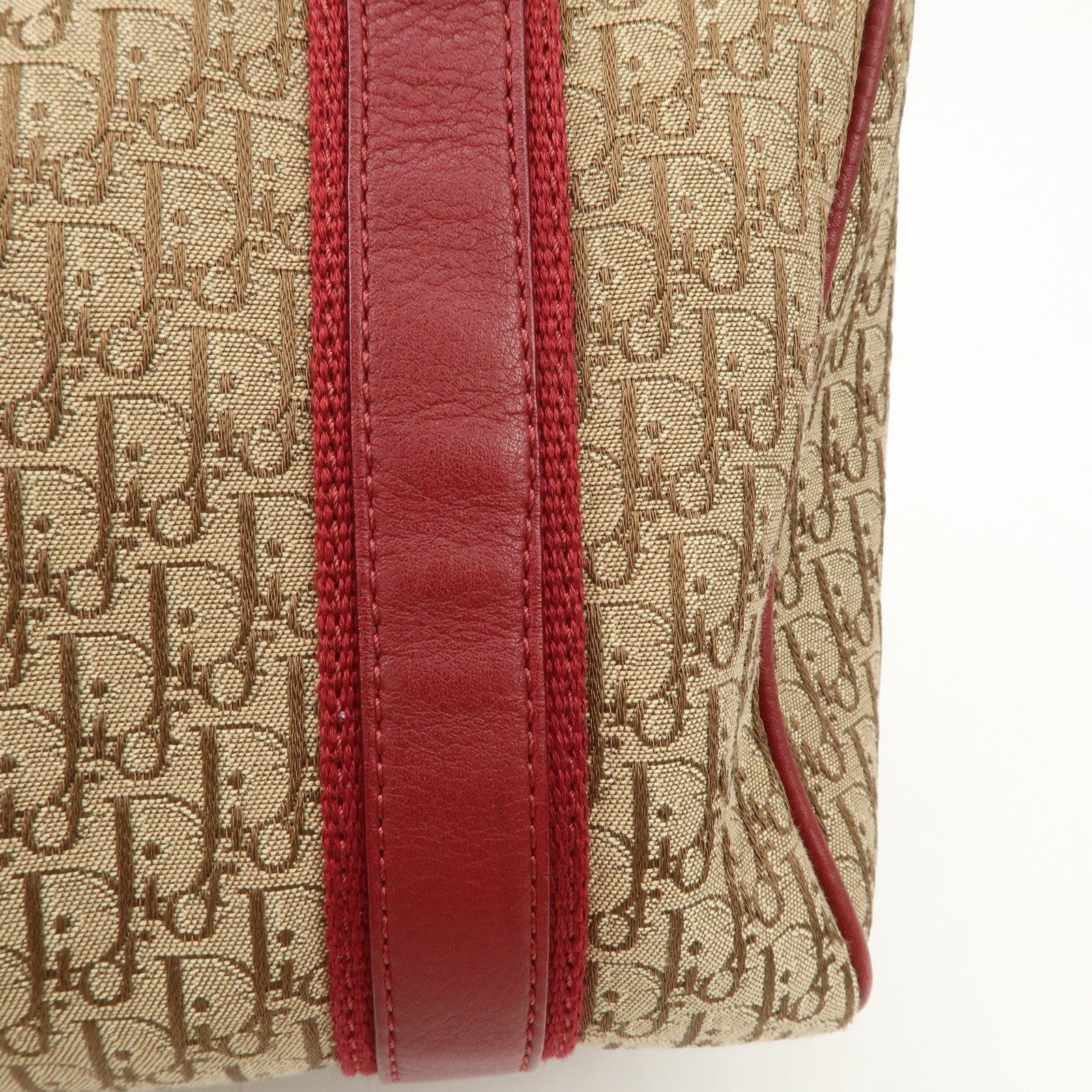 Christian Dior Street Chic Trotter Canvas  Leather Boston Bag Used