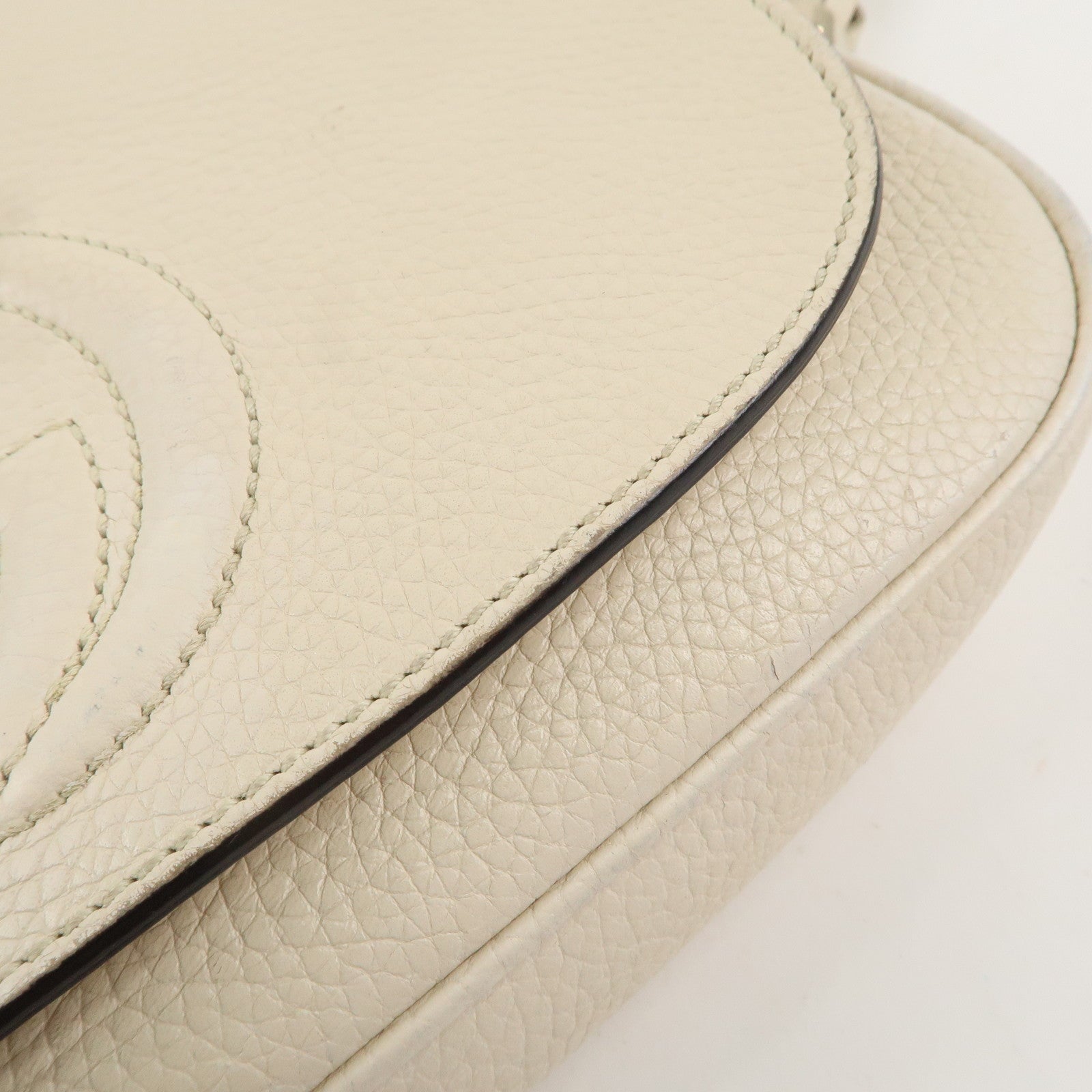 GUCCI Soho Leather Chain Shoulder Bag Ivory 536224